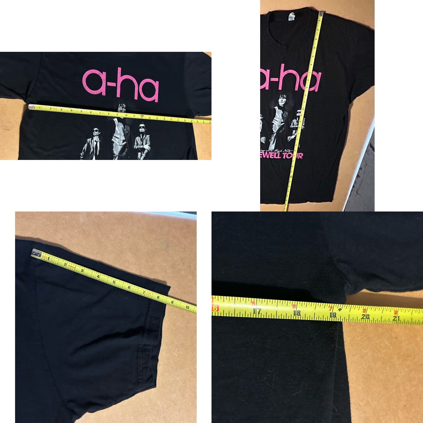 Vintage a-ha Crew Neck Shirt Men Large Black Short Sleeve Rock Logo 2010 Farewell Tour Size US L / EU 52-54 / 3 - 9 Thumbnail
