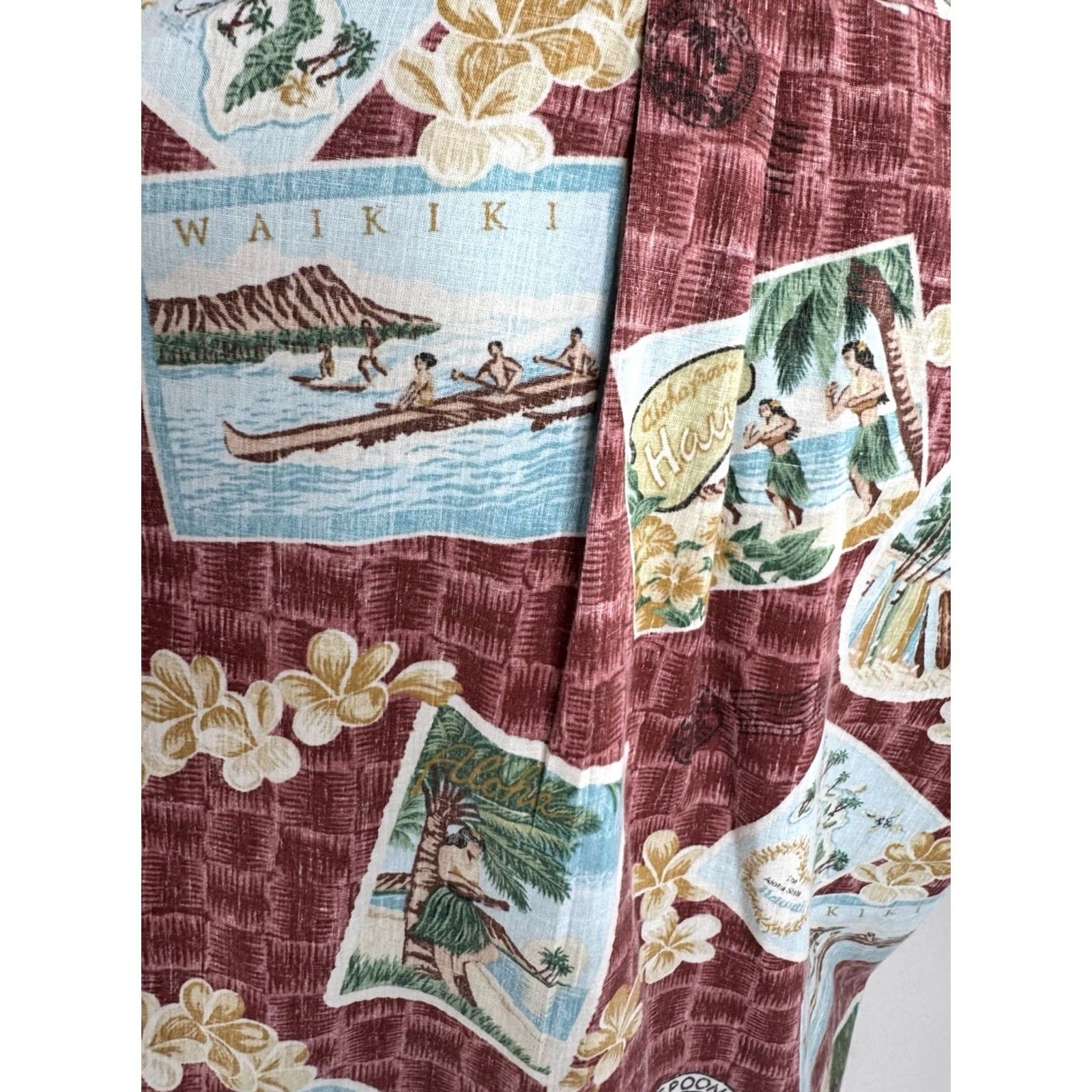Reyn Spooner REYN SPOONER Shirt Hawaiian HULA GIRL Aloha Mens XL Multicolor Short Sleeve Button-Up EXCELLENT Size US XL / EU 56 / 4 - 5 Thumbnail