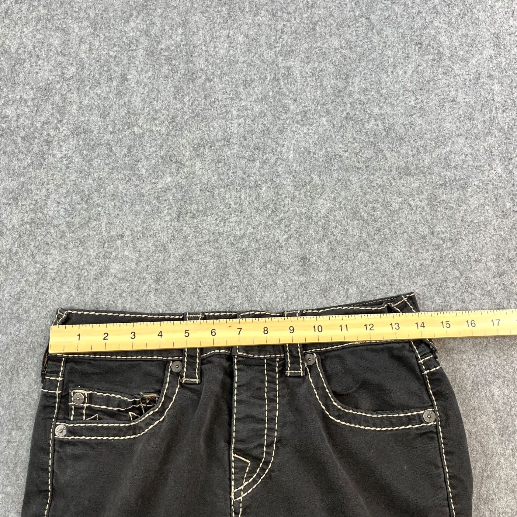 True Religion True Religion Jeans Slim Bootcut Womens 8 Denim Black 5-Pocket Design Leather Logo Button Zipper Regular Inside Leg 30in Vintage No Size 30" / US 8 / IT 44 - 6 Thumbnail