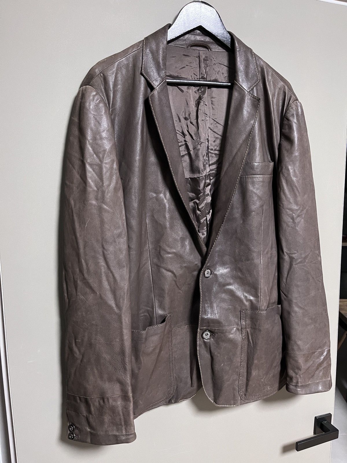 Mandelli Enrico Mandelli Dark Brown Leather Luxury Blazer Jacket Size US L / EU 52-54 / 3 - 2 Thumbnail