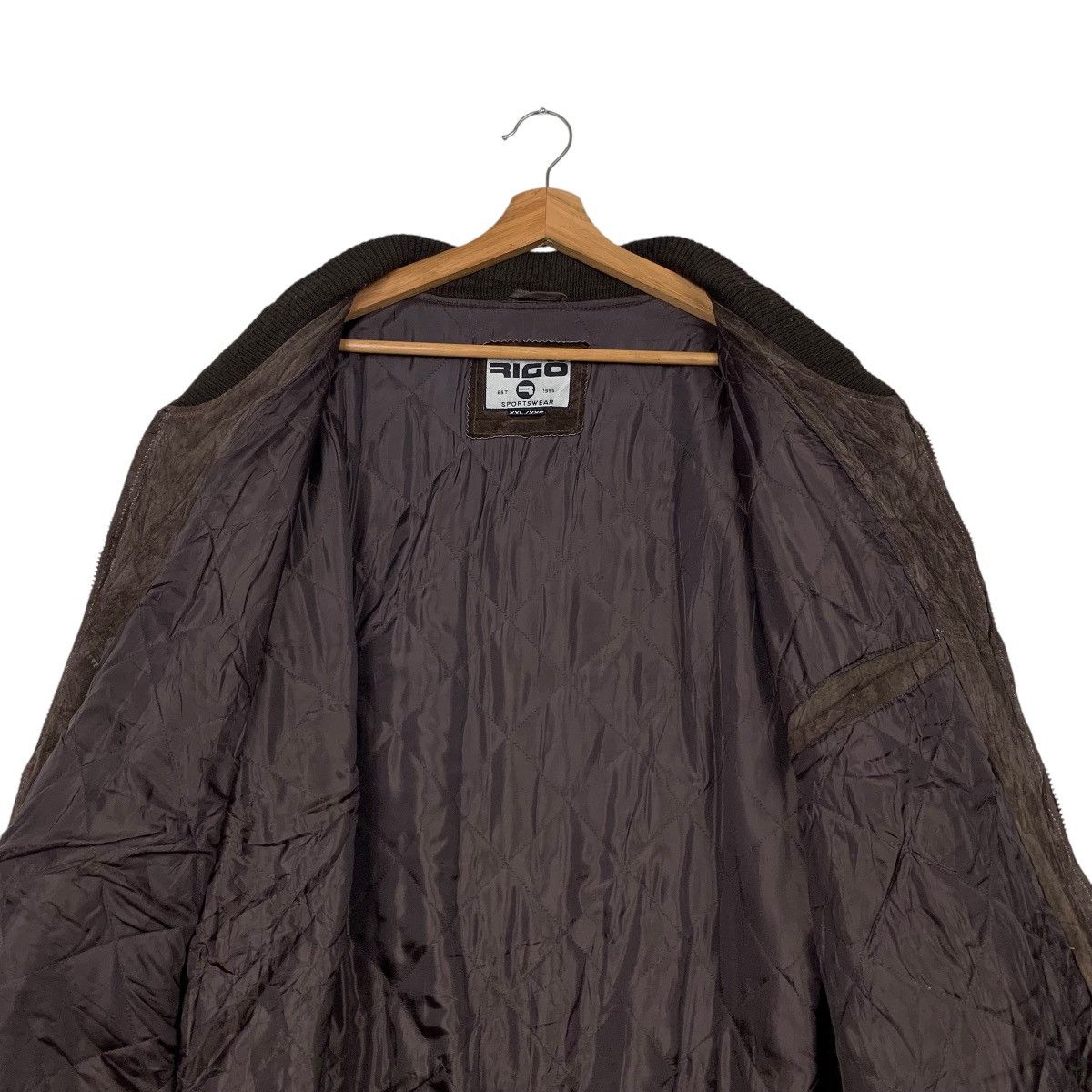 Vintage 90’s RIGO Sportswear Leather Bomber Jacket #2182-C96 Size US XXL / EU 58 / 5 - 12 Thumbnail