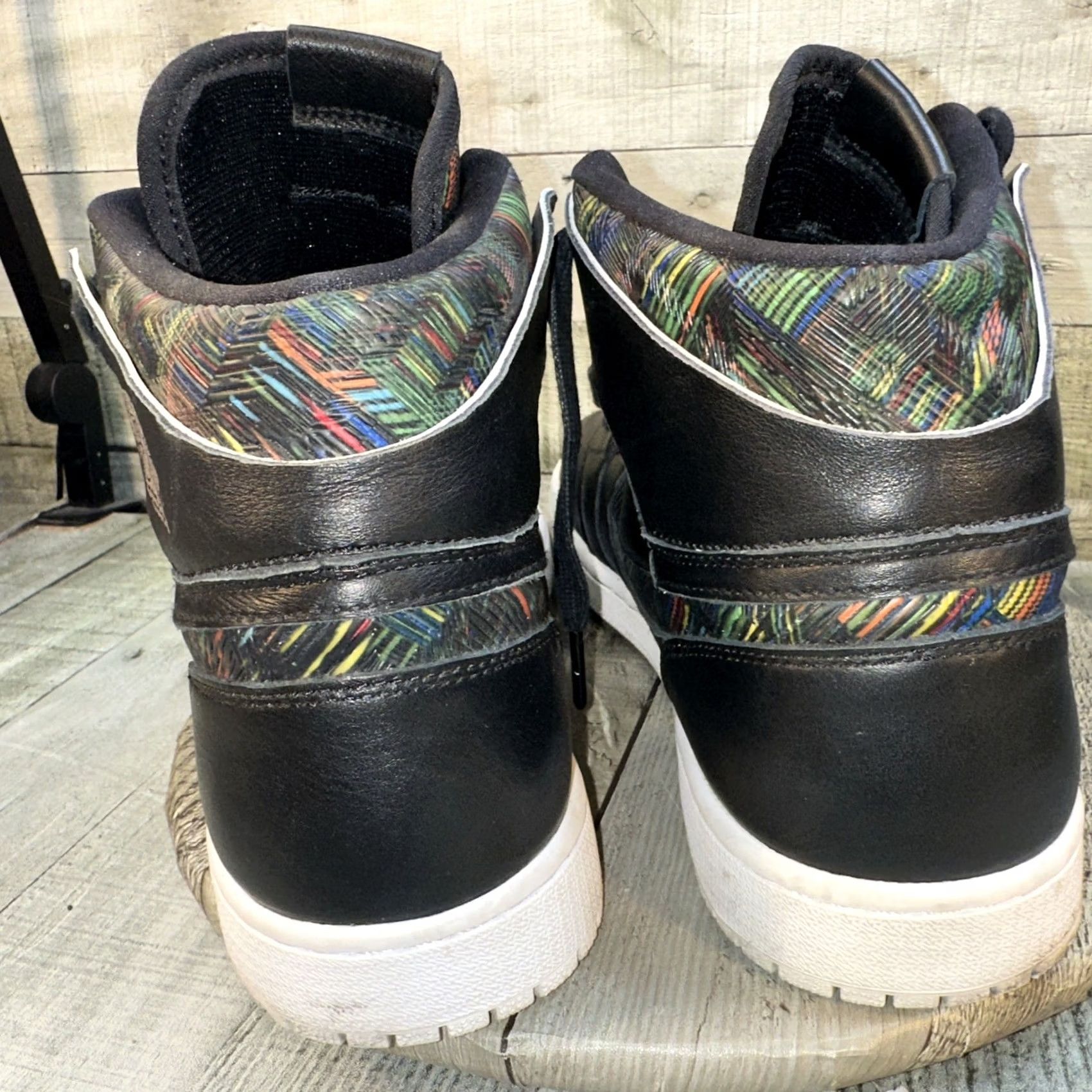 Jordan Brand Jordan Air Jordan 1 Retro High Nouveau BHM 2016 Black High Top Men's Leather Shoes Sneaker Basketball Lace Up Rubber Outsole 11.5 US 42 EU Size US L / EU 52-54 / 3 - 6 Thumbnail