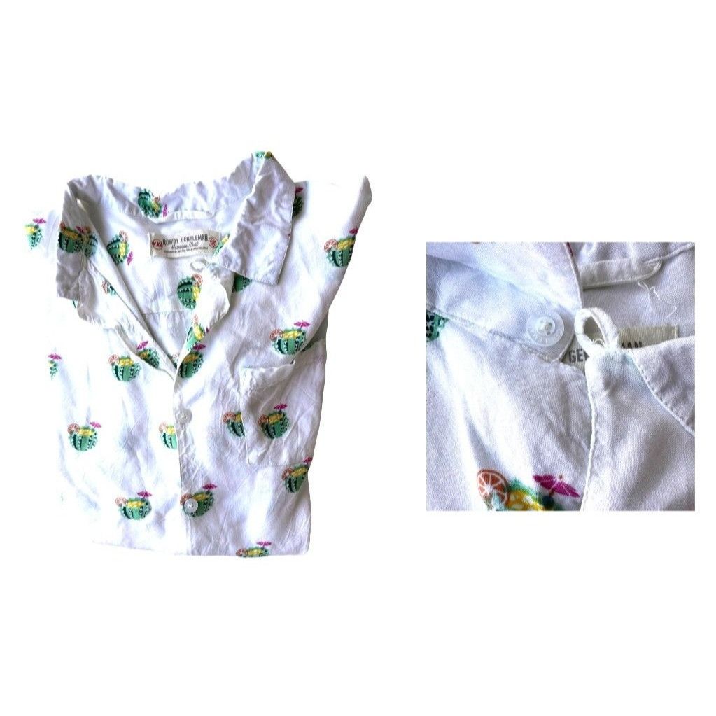 Vintage Rowdy Gentleman Cactus Cocktail Hawaiian Shirt XXL White Cru Size US XXL / EU 58 / 5 - 7 Thumbnail