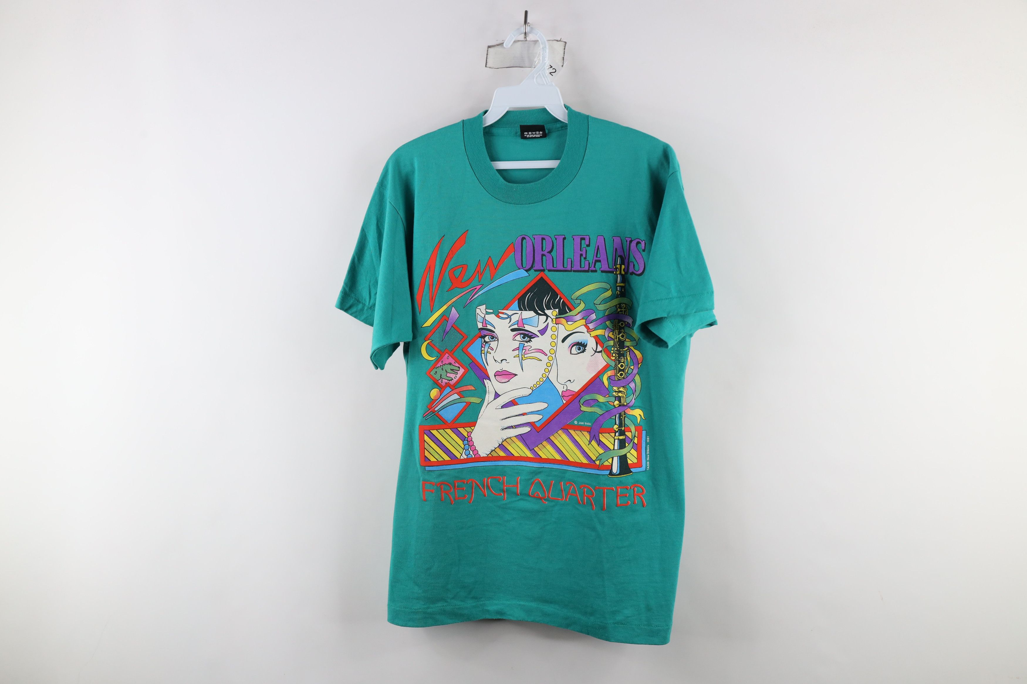 Vintage Vintage 90s Orleans French Quarter Short Sleeve T-Shirt USA Size US L / EU 52-54 / 3 - 1 Thumbnail