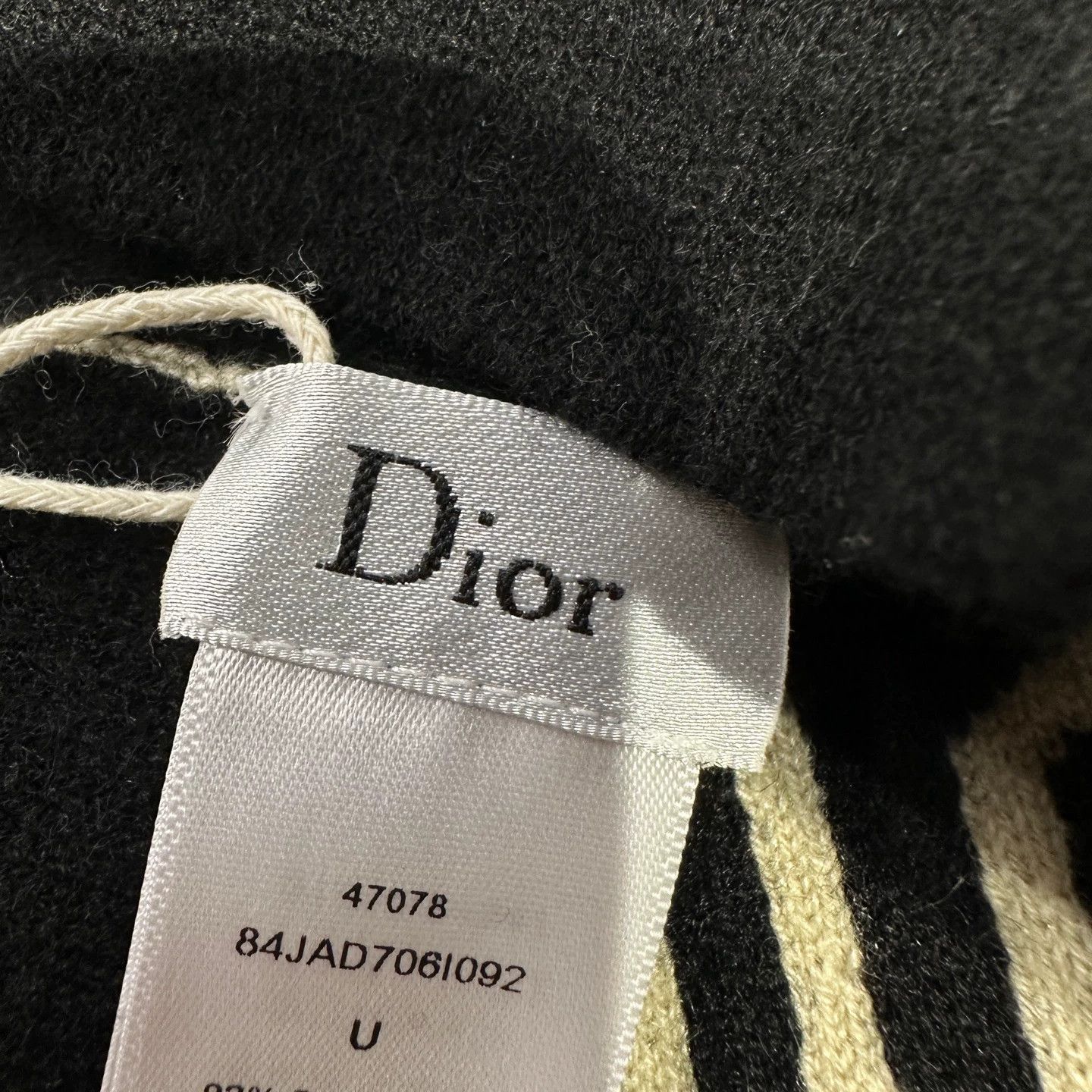 Christian Dior Monsieur Christian Dior may124 slogan letter cashmere beanie U Size ONE SIZE - 3 Thumbnail