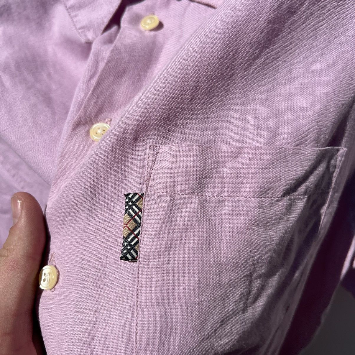 Burberry Burberry Linen shirt vintage Size US L / EU 52-54 / 3 - 3 Thumbnail