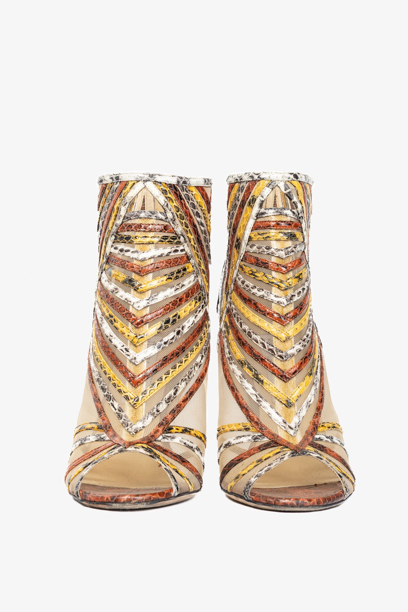 Jimmy Choo Jimmy Choo Kara Red Snake-Embossed Leather Sandals Size US 9 / IT 39 - 2 Thumbnail