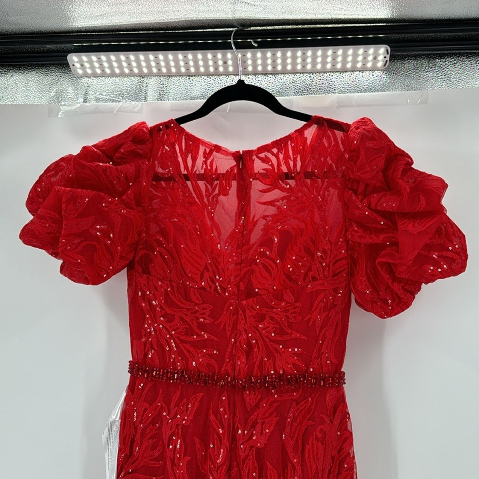 Other Mac Duggal formal prom quince long train dress puff sleeve Size S / US 4 / IT 40 - 8 Thumbnail