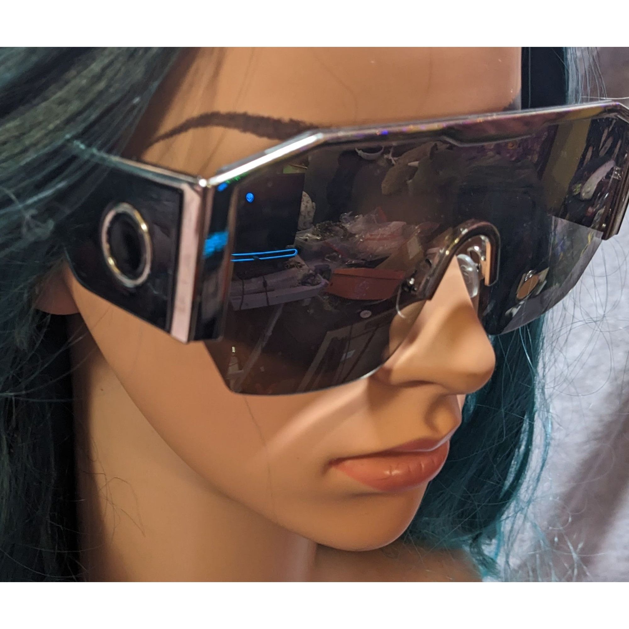 Other CG Futuristic Silver Tone Mirror Finish Flat Top Chunky Sung Size ONE SIZE - 8 Thumbnail