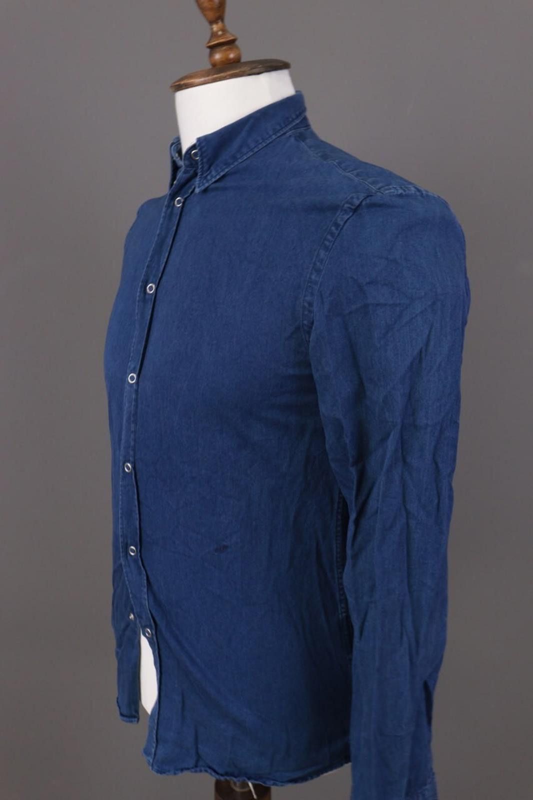 Acne Studios Acne Blue Denim Long Sleeve Snap Down Shirt Size 46 S Size US M / EU 48-50 / 2 - 9 Thumbnail
