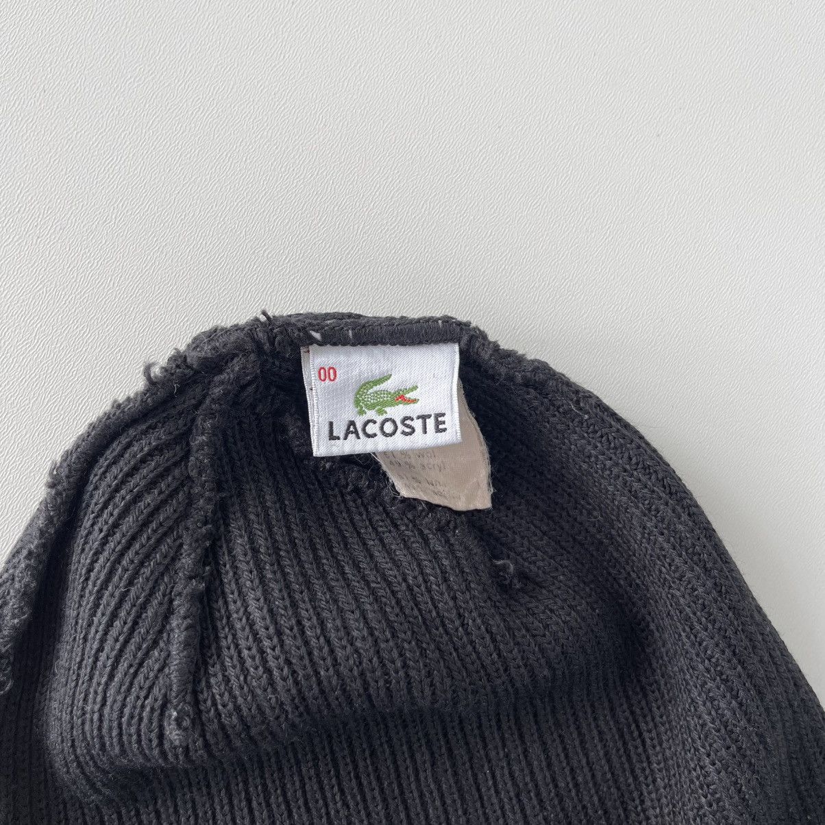 Lacoste Lacoste Logo Wool/Acrylic Vintage Beanie Hat Black F4797 Size ONE SIZE - 11 Thumbnail