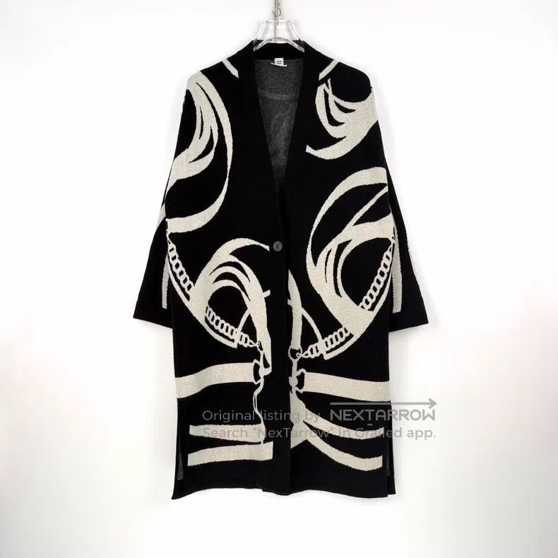 Hermes Hermes Black irregular chain pattern cashmere cardigan Size XXS / US 00 / IT 34 - 3 Thumbnail