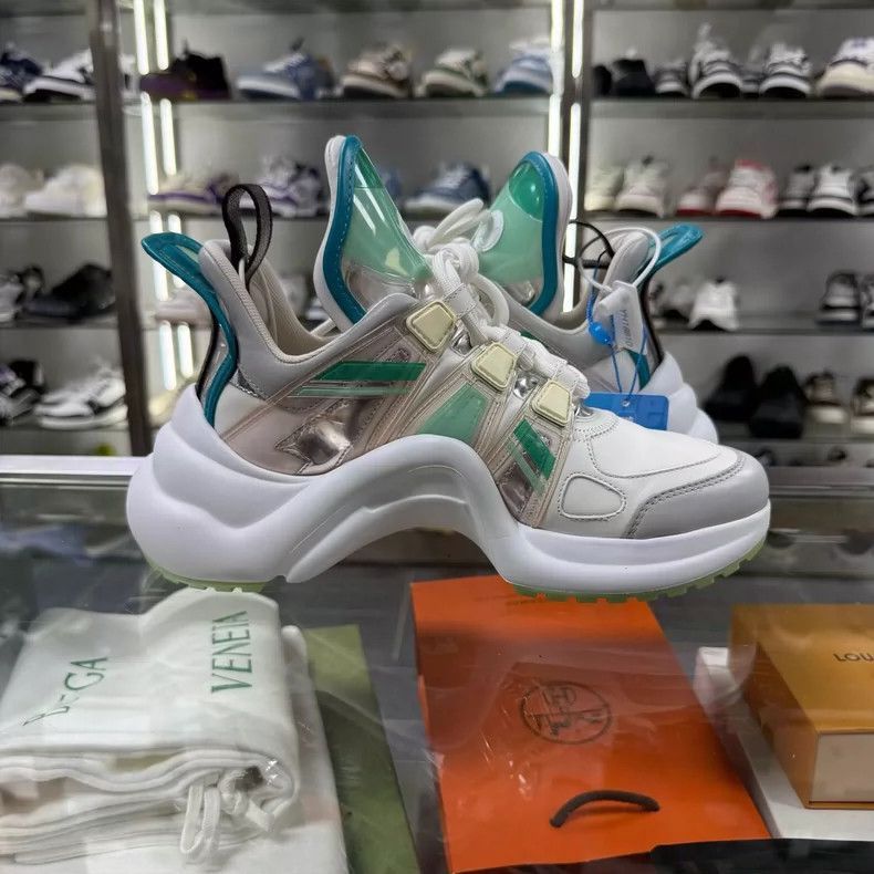 Louis Vuitton Louis Vuitton Jelly Dad Sneakers White Green-2506 Size US 10 / EU 43 - 4 Thumbnail