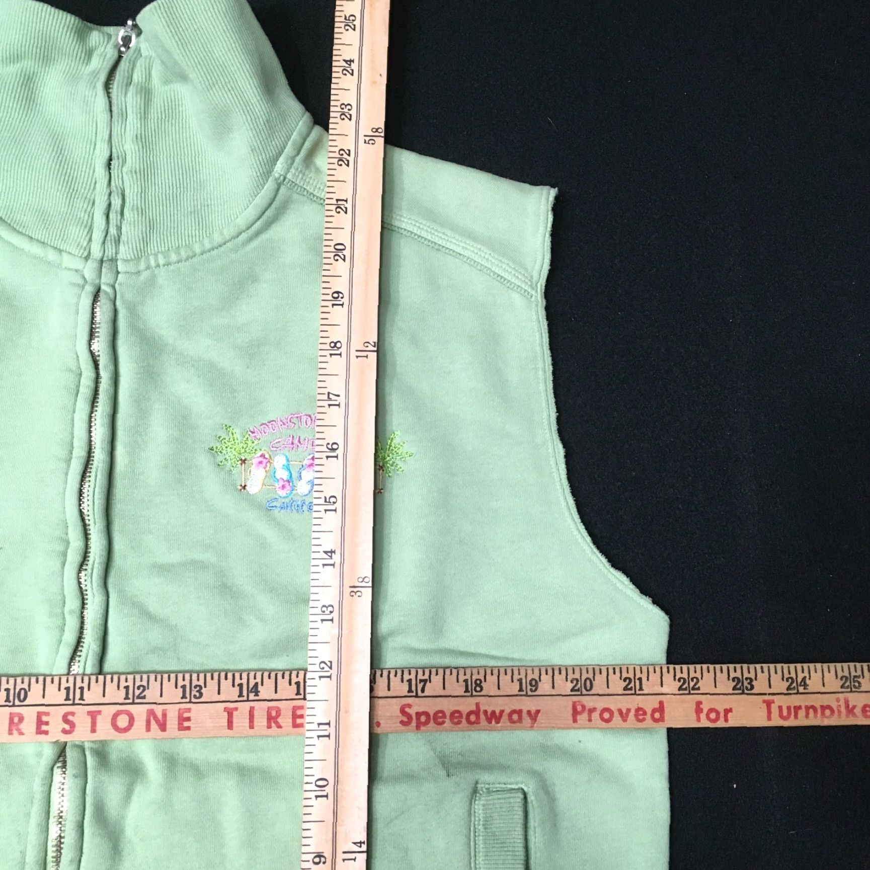 Vintage Paww Cambria California Moon Logo Graphic Vest Sleeveless Hoodie Large L Green Women Size L / US 10 / IT 46 - 6 Thumbnail