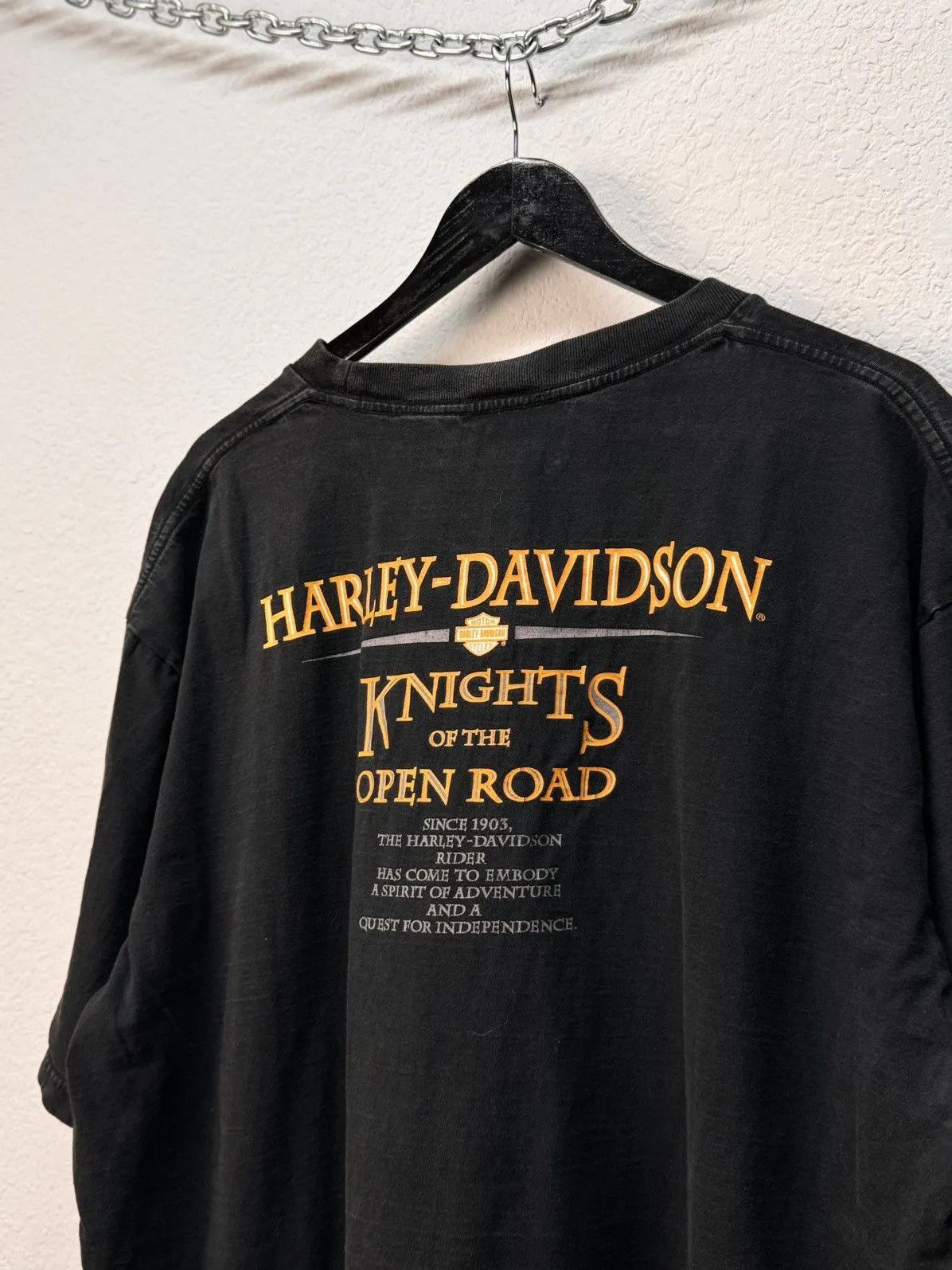 Harley Davidson 👉 90s Vintage Harley Davidson Baldwin Park Eagle Tee Size US XL / EU 56 / 4 - 10 Thumbnail