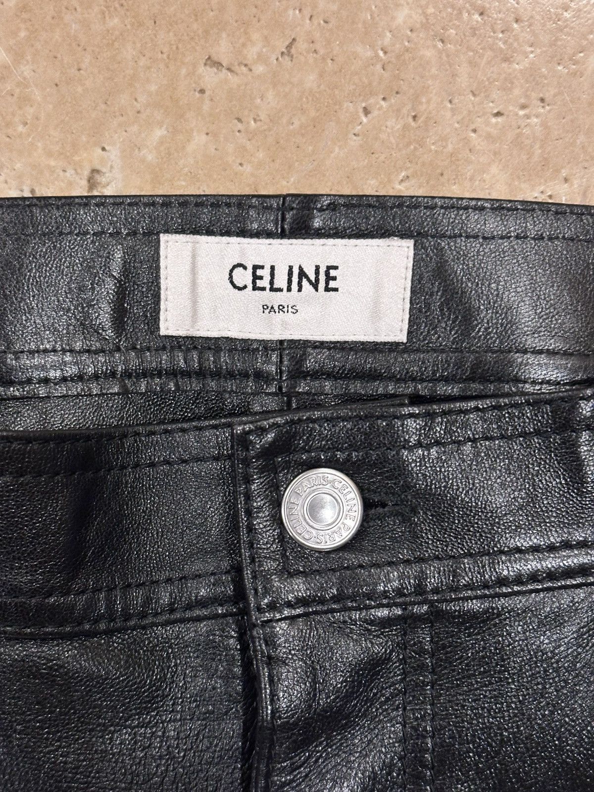Celine Celine x Hedi Slimane Black Lambskin Leather Pants Size US 34 / EU 50 - 7 Thumbnail