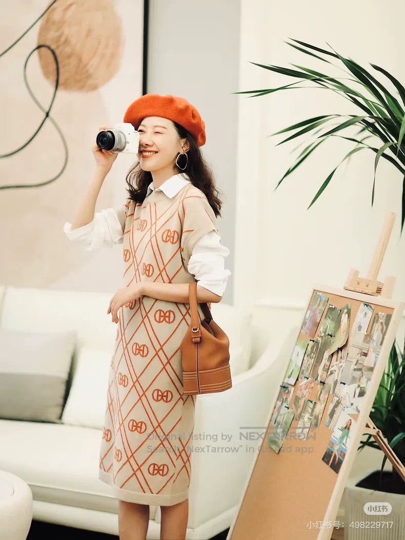 Hermes Hermes Printed Diamond Knitted Cashmere Dress Size XXS / US 00 / IT 34 - 8 Thumbnail