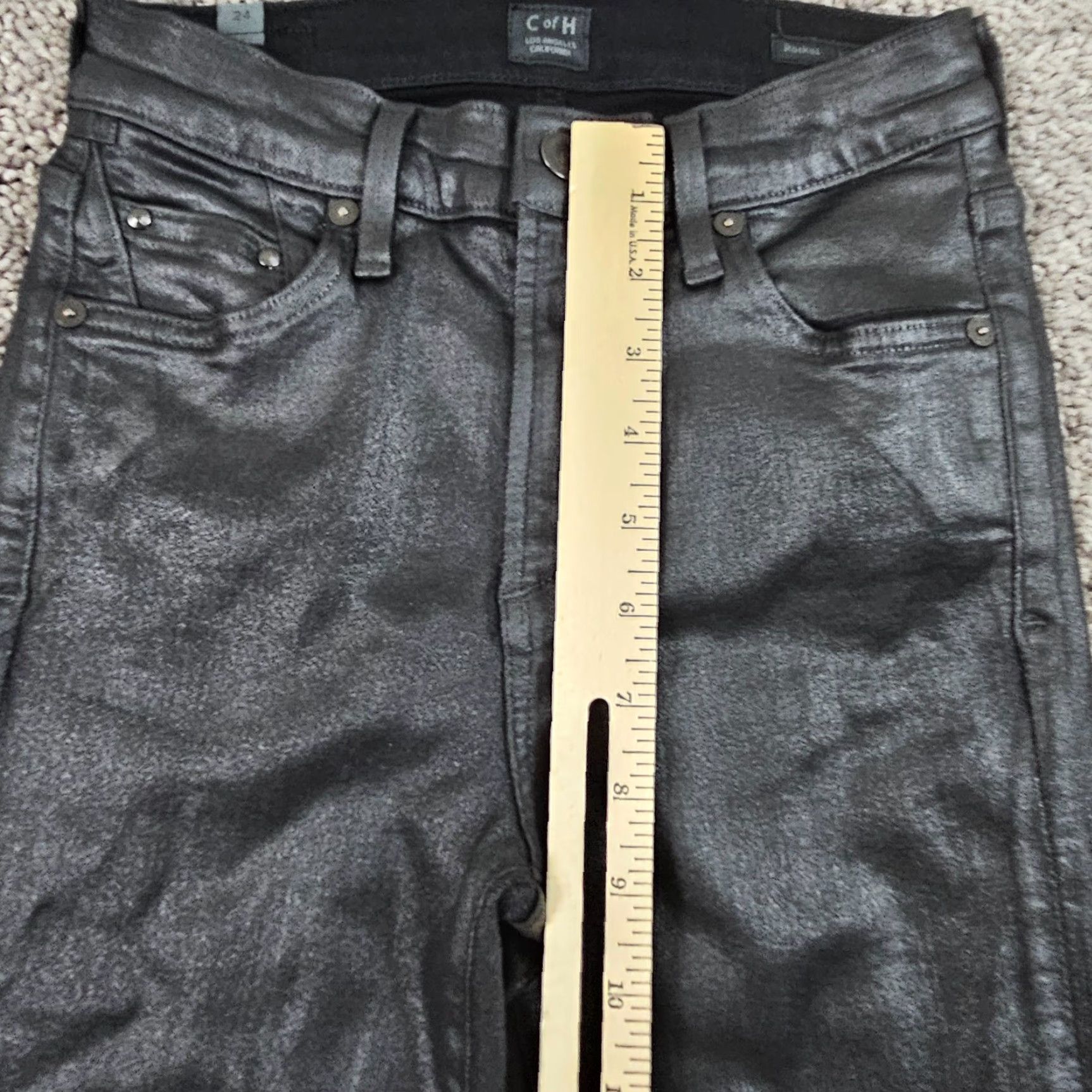 Citizens Of Humanity VINTAGE Citizens of Humanity Skinny Jeans Women 24 Black Coated Denim High Rise Stretch 2000s Size 42" / US 20 - 4 Thumbnail