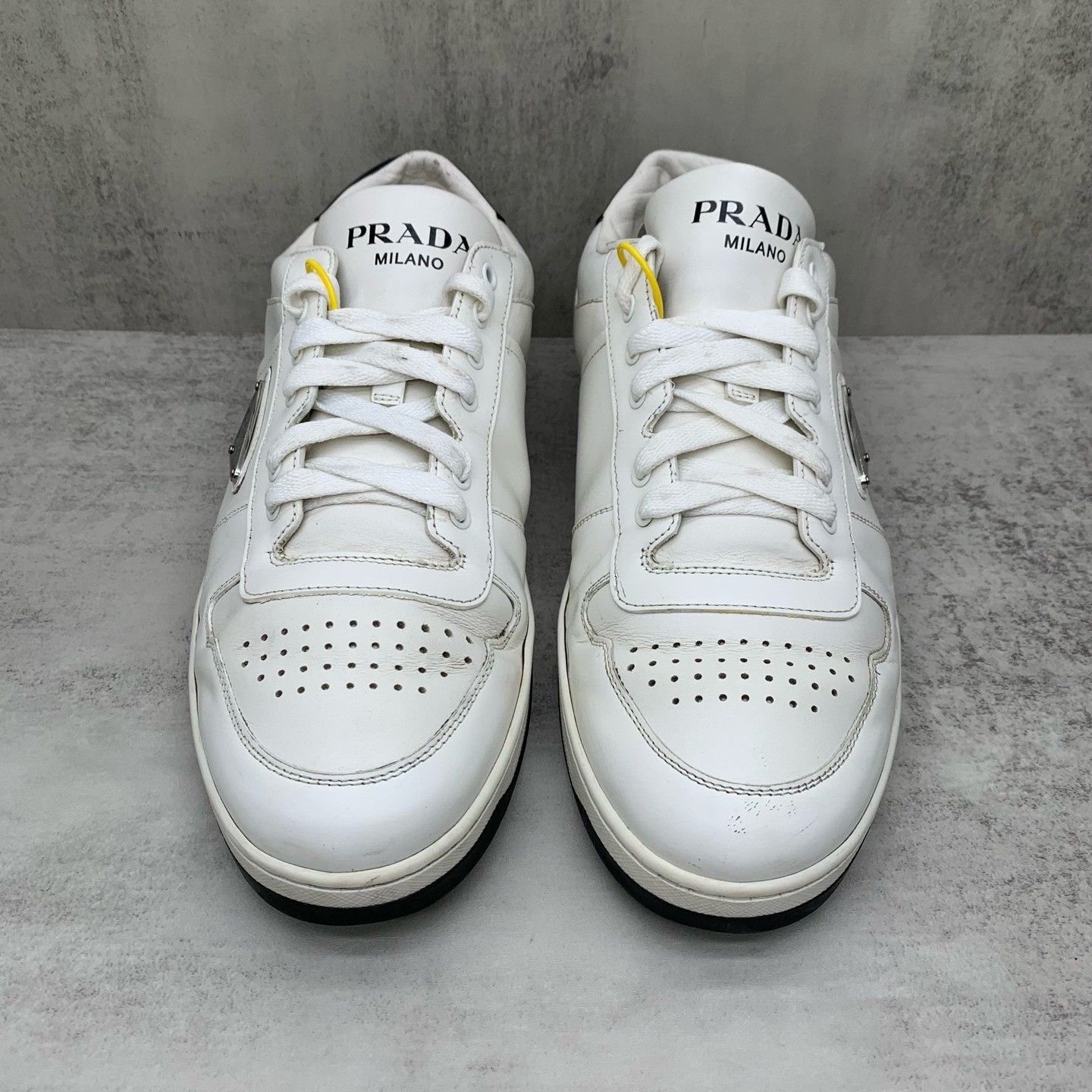 Prada Prada White Triangle Logo Sneakers Size US 10 / EU 43 - 4 Thumbnail