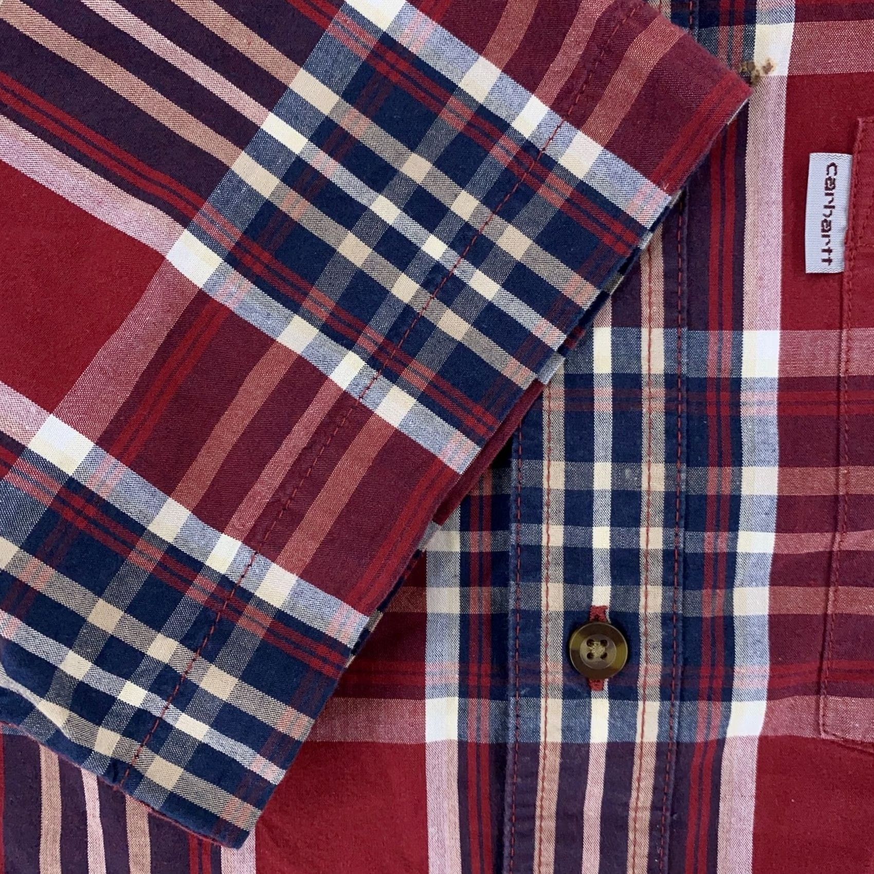 Carhartt Carhartt Shirt Mens M Red Plaid Button-Down Short Sleeve Relaxed Fit Button-Up Size US M / EU 48-50 / 2 - 4 Thumbnail