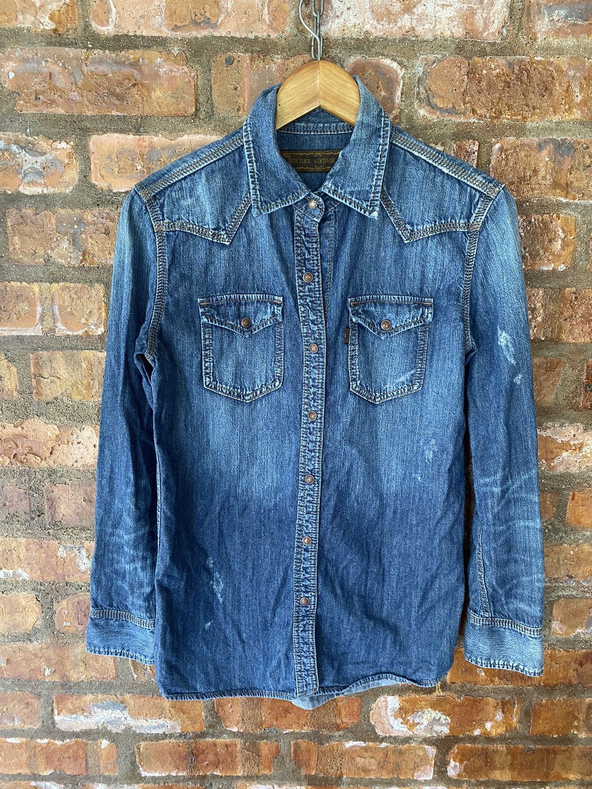 GOA Vtg G.O.A distressed wash western shirt Size US S / EU 44-46 / 1 - 2 Thumbnail