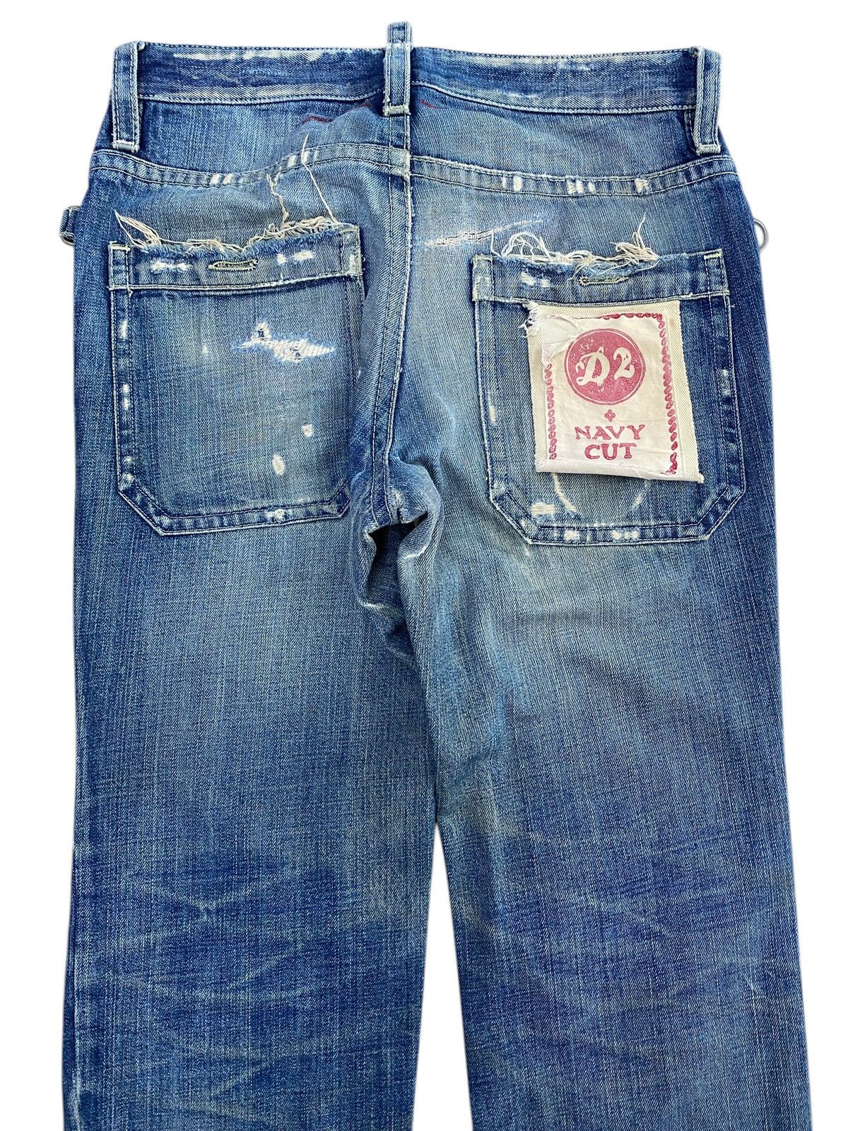 Dsquared2 Dsquared2 Vintage Whiskers Faded Wash Style Ripped Jeans Size US 31 - 4 Thumbnail