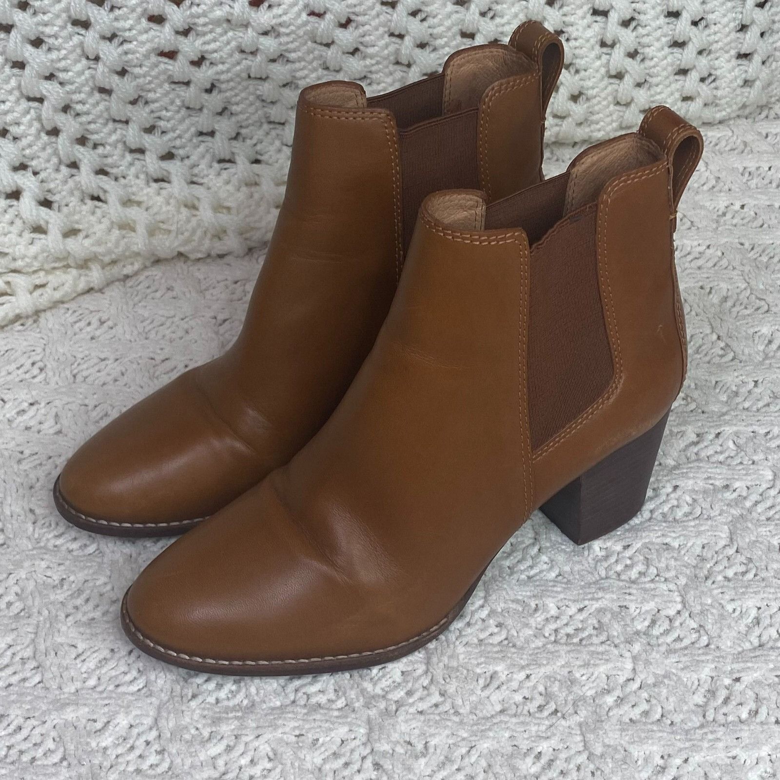 Madewell Madewell Regan Boots, Saddle Brown Leather, Pull-On Booties, Size US 8.5 / IT 38.5 - 2 Thumbnail