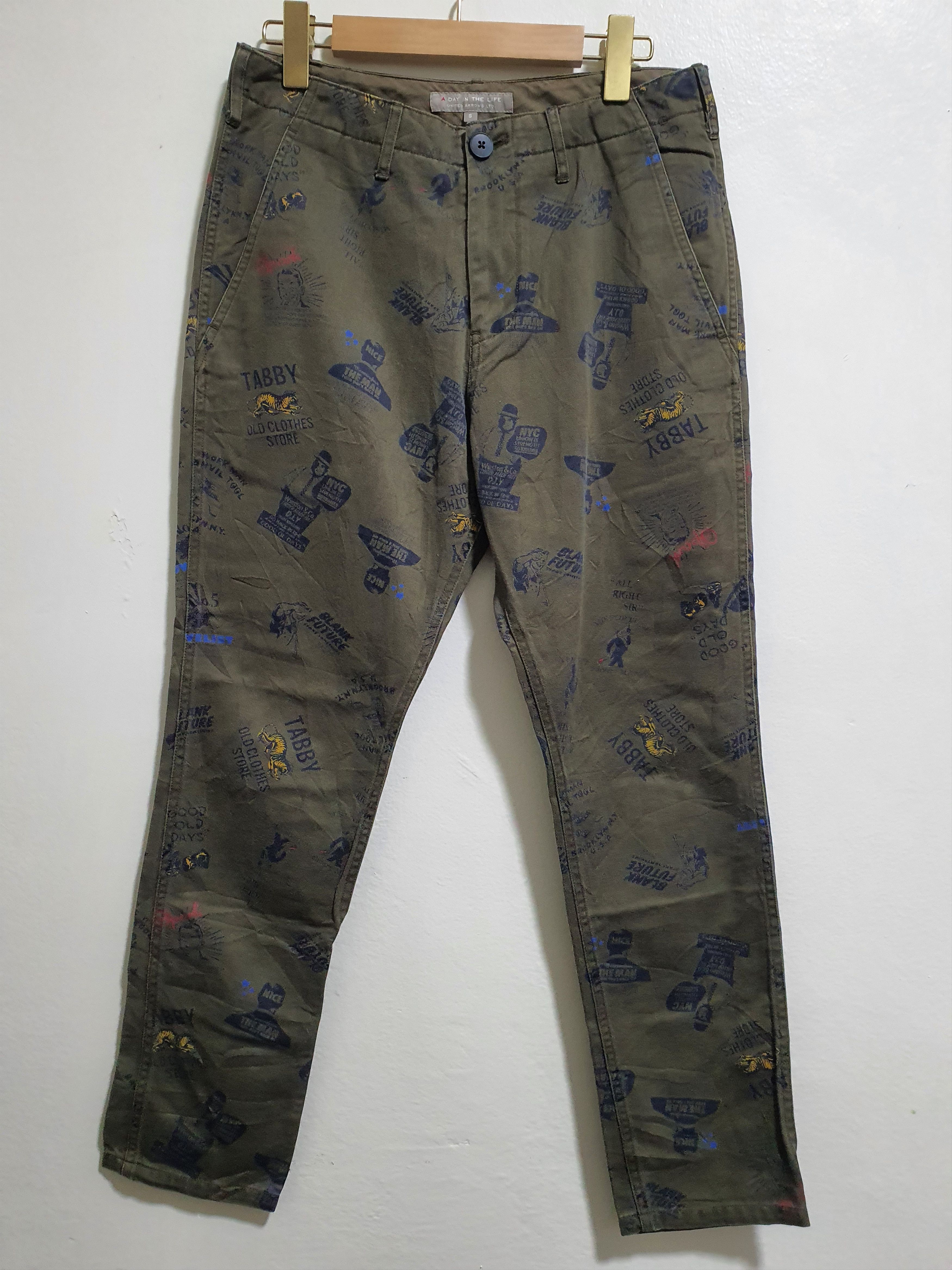 Japanese Brand × United Arrows UNITED ARROWS A DAY IN THE LIFE 29/37.5 FULL PRINT PANTS Size US 29 - 1 Thumbnail