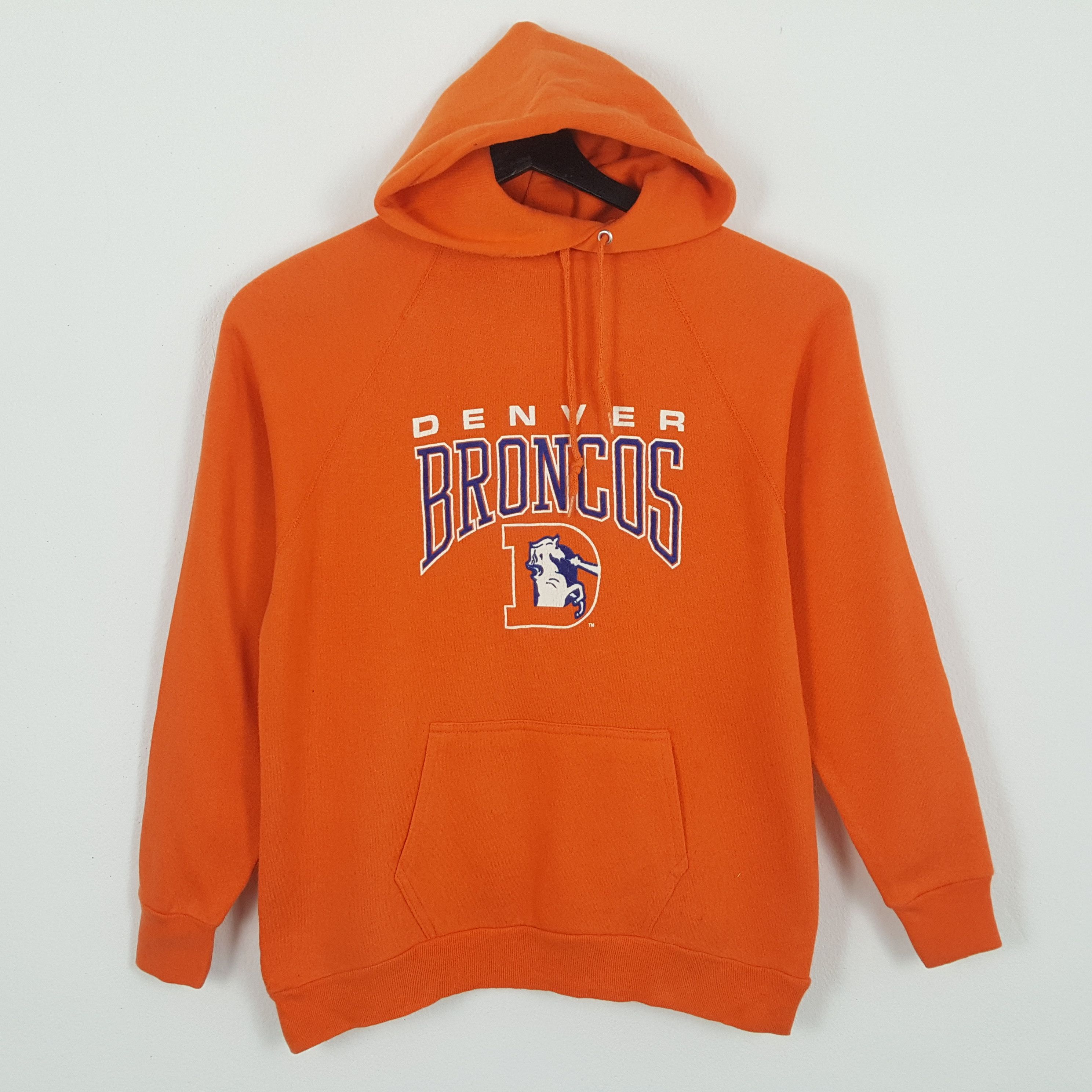 image of Denver Broncos American Football Team Nfl X Artex Hoodies in Orange, Men's (Size Medium)