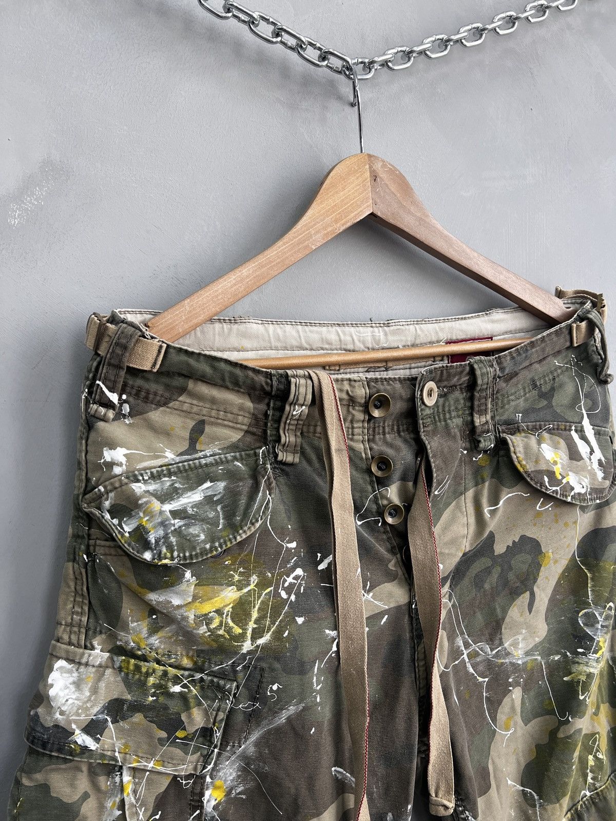 Japanese Brand × Vintage VINTAGE CARGO JAPANESE PAINTED 1of1 shorts pants y2k rare Size US 30 / EU 46 - 3 Thumbnail