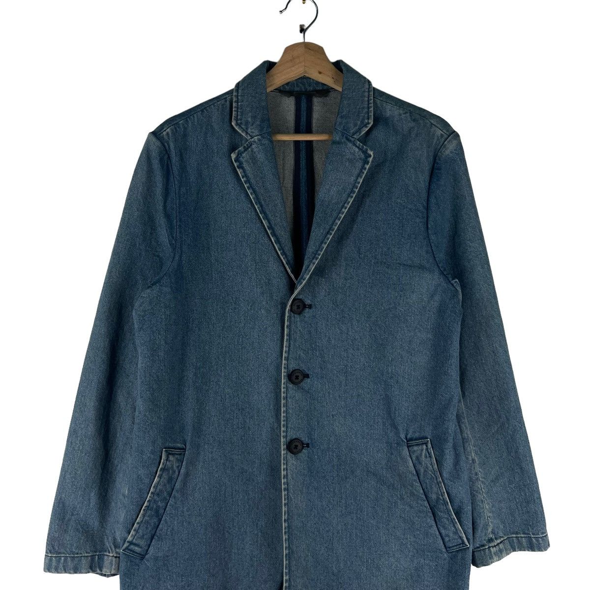 Japanese Brand 🔥Vintage Denim Double Breast Jacket Zaraman Issey Miyake Size US M / EU 48-50 / 2 - 2 Thumbnail