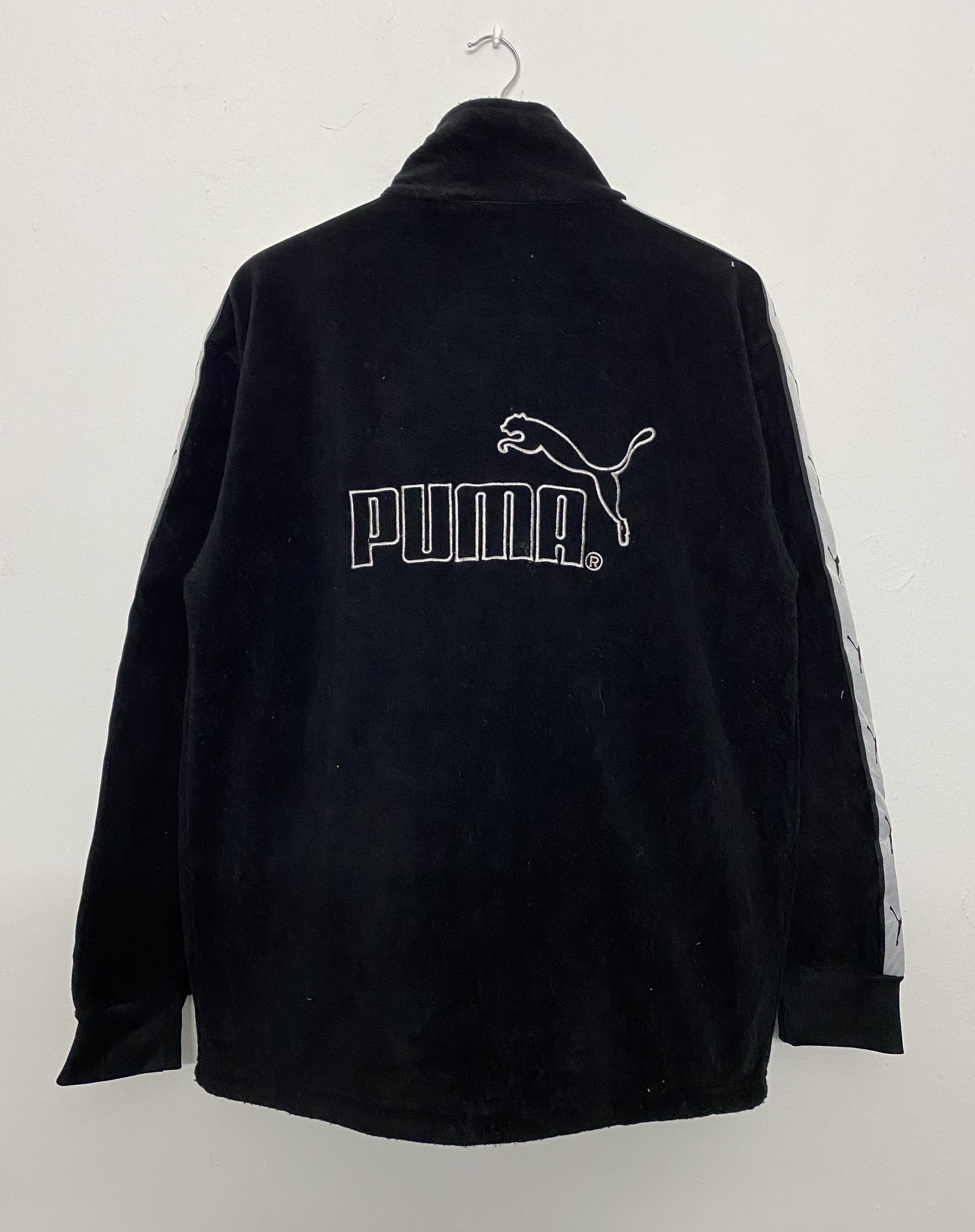 Puma VINTAGE PUMA Jacket Full Zip Black Taped Back Logo Jumper Size US M / EU 48-50 / 2 - 2 Thumbnail