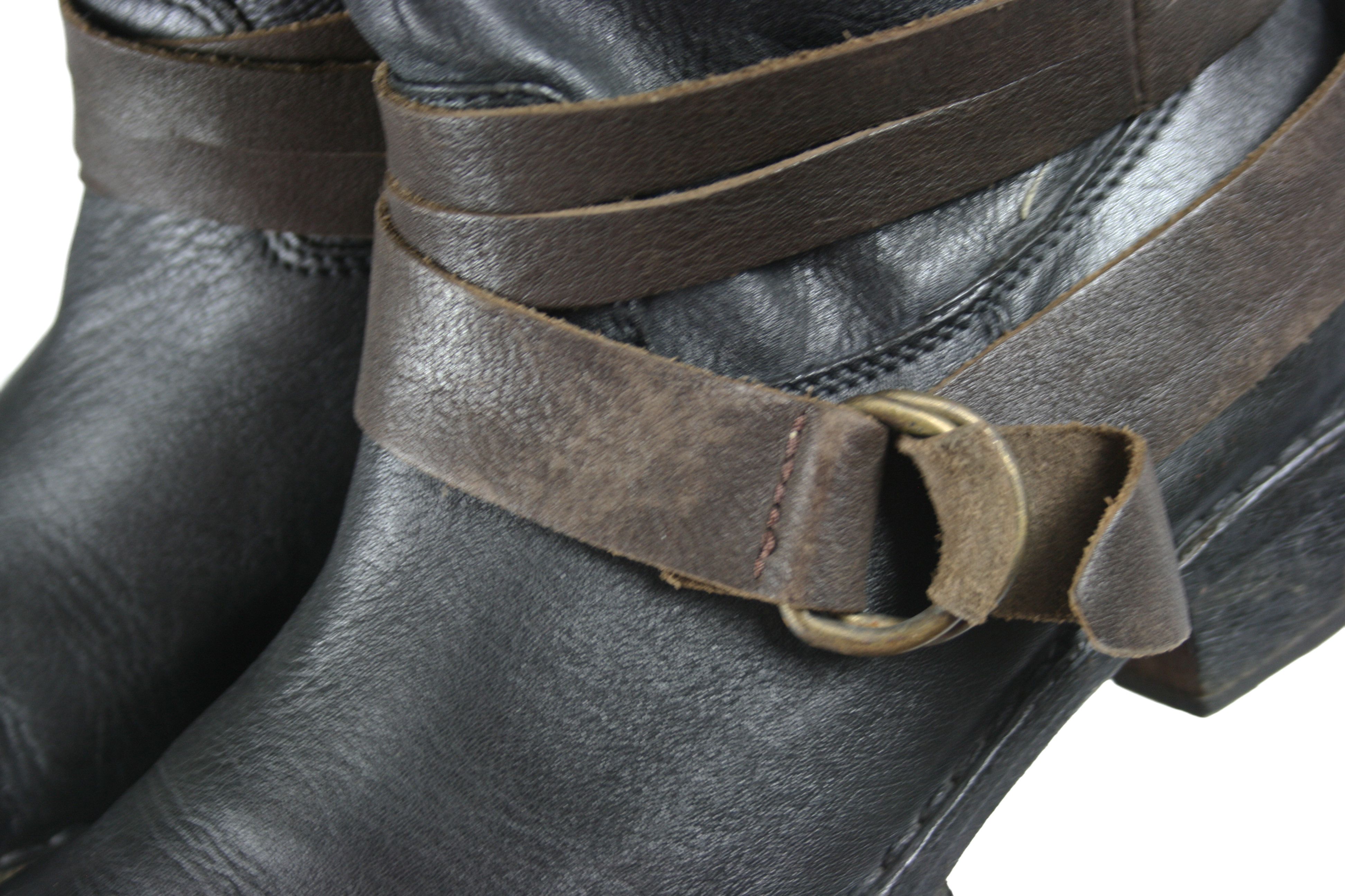 MoMA Avant Garde Biker Straps Leather Ankle Boots Size US 8 / IT 38 - 8 Thumbnail