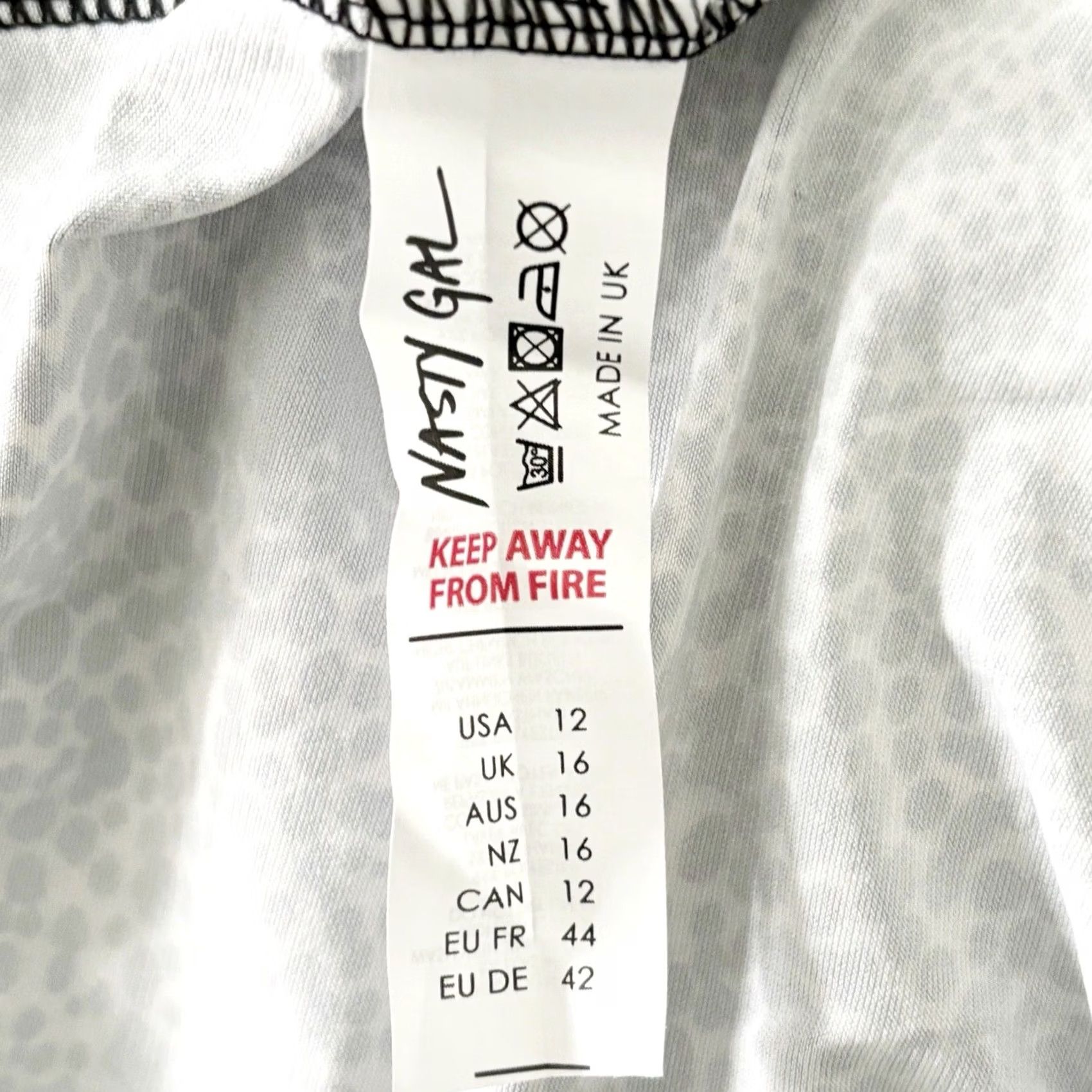 Nasty Gal Nasty Gal Mini Dress Plus Printed Square Neck Balloon Sleeve UK 16 Cream Black New with Tags Size XXL / US 16-18 / IT 52-54 - 7 Thumbnail