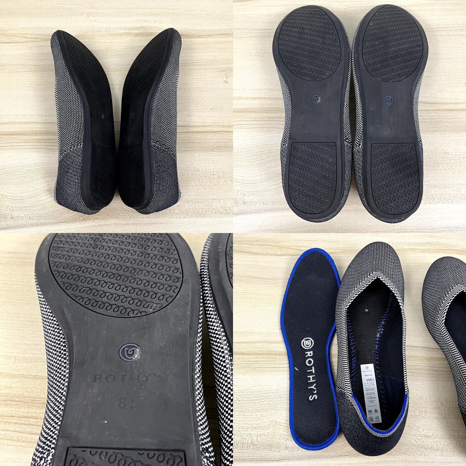 Vintage ROTHYS Ballet Flat Women Size 8.5 Two Tone Gray Round Toe Slip On Career Office Shoes Women Size US 5 / IT 35 - 8 Thumbnail