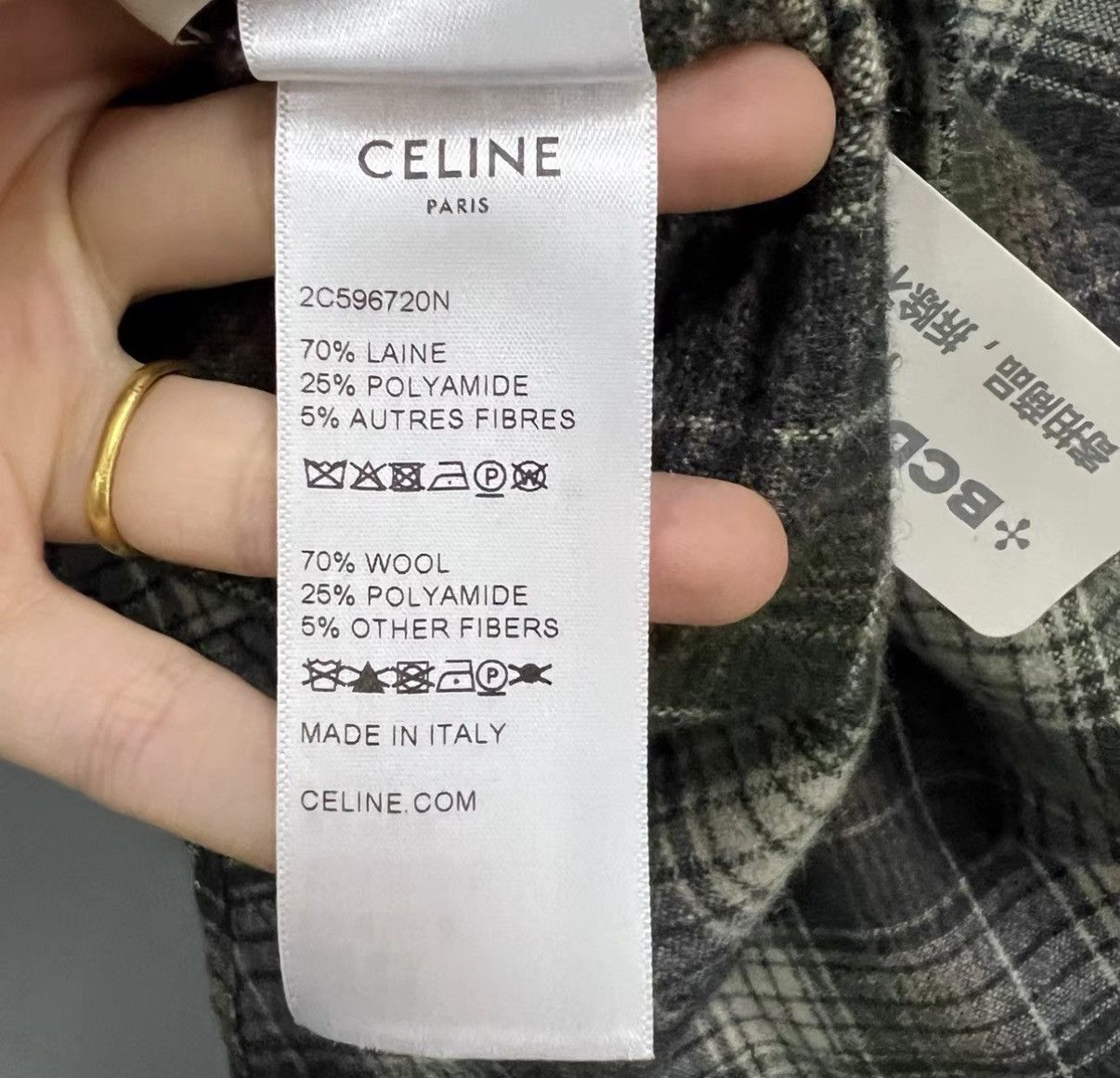 Celine Celine Logo Embroidered Check Shirt J41 Size XS / US 0-2 / IT 36-38 - 4 Thumbnail