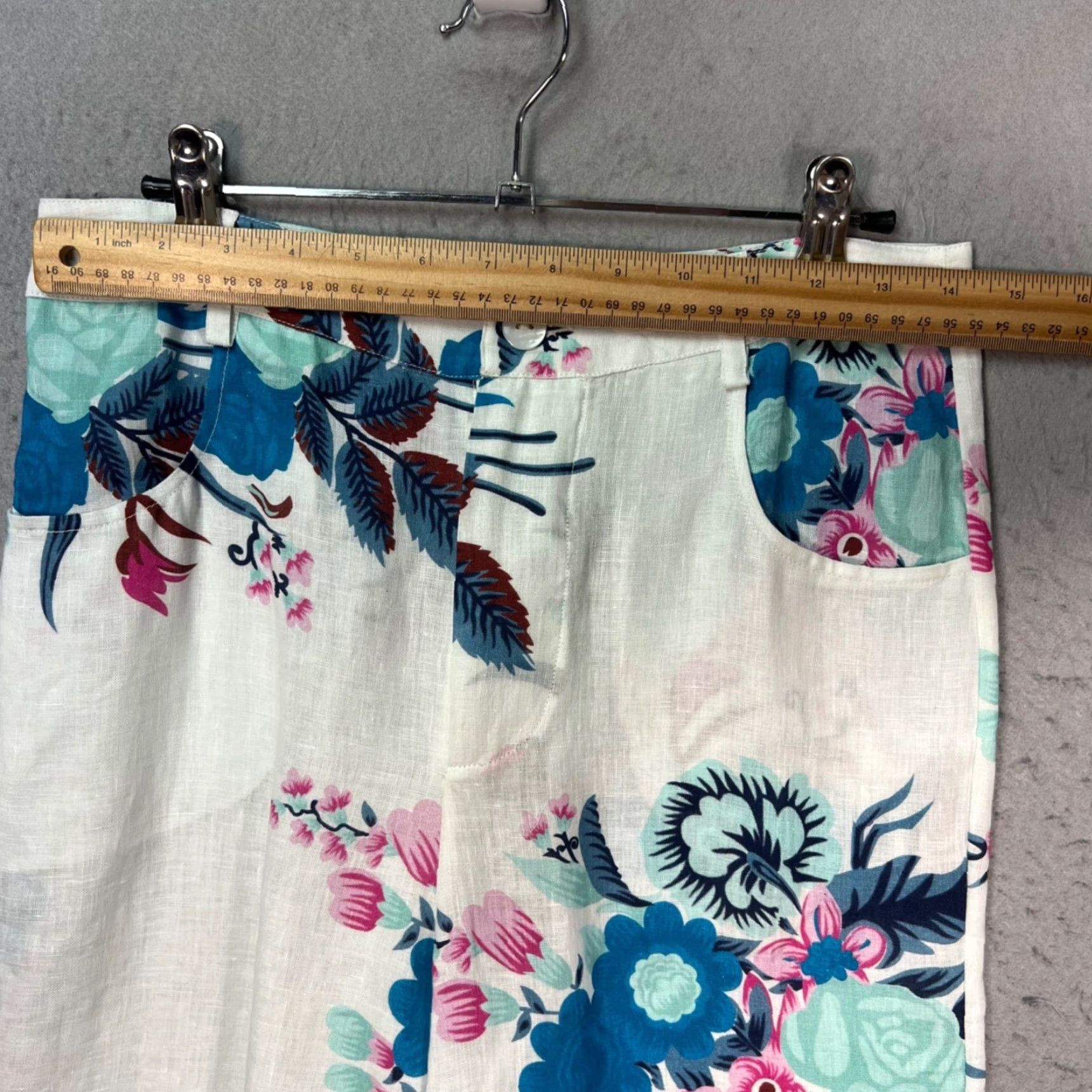 Alix Of Bohemia Alix Of Bohemia Womens Pants Floral Linen Wide-Leg White 6 Linen Wide-Leg Inseam 31in Adult Womens 6 Casual Summer Spring Jeans? Size 28" / US 6 / IT 42 - 6 Thumbnail