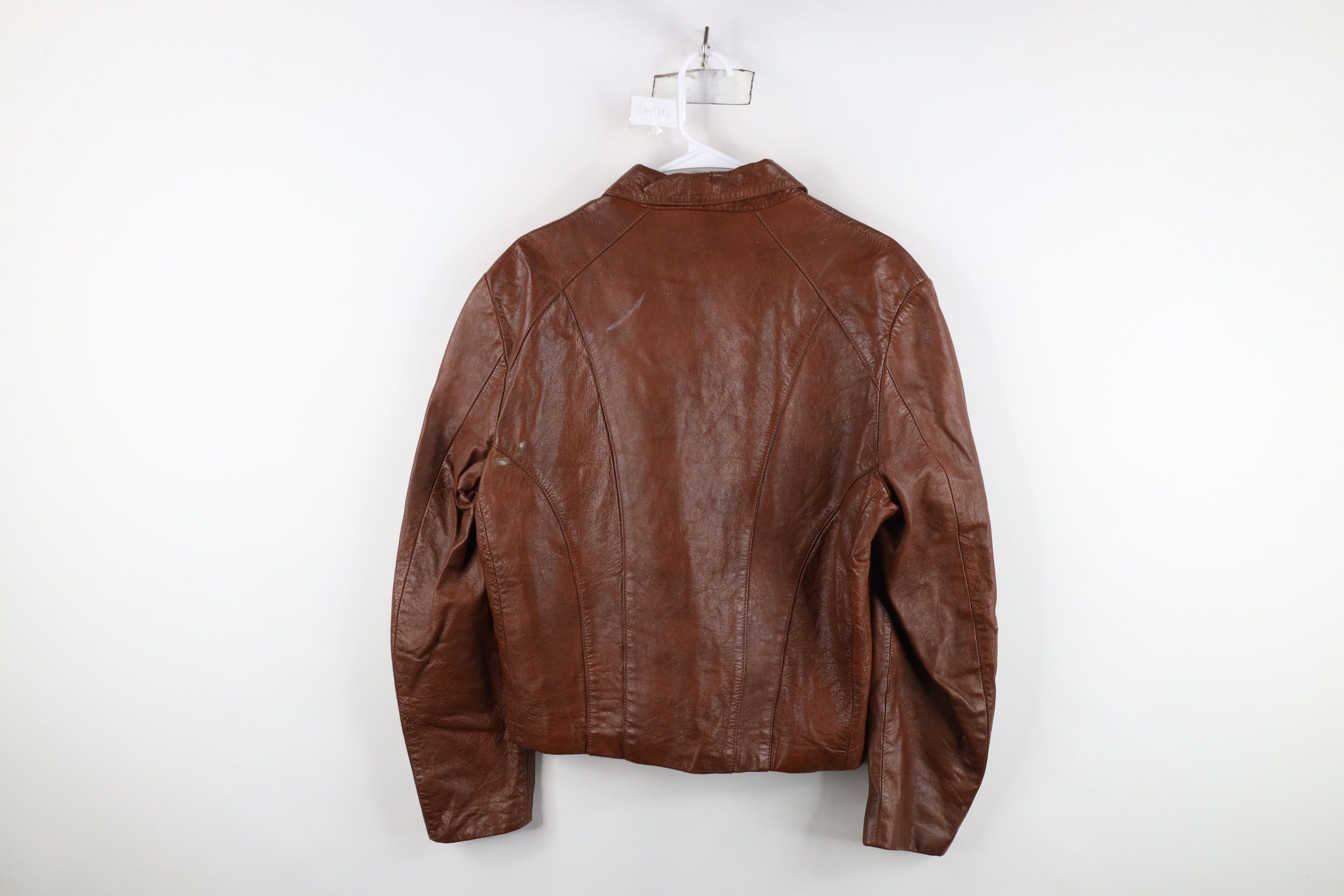 Vintage Vintage 60s 70s Streetwear Leather Full Zip Jacket Brown Size US XXL / EU 58 / 5 - 15 Thumbnail