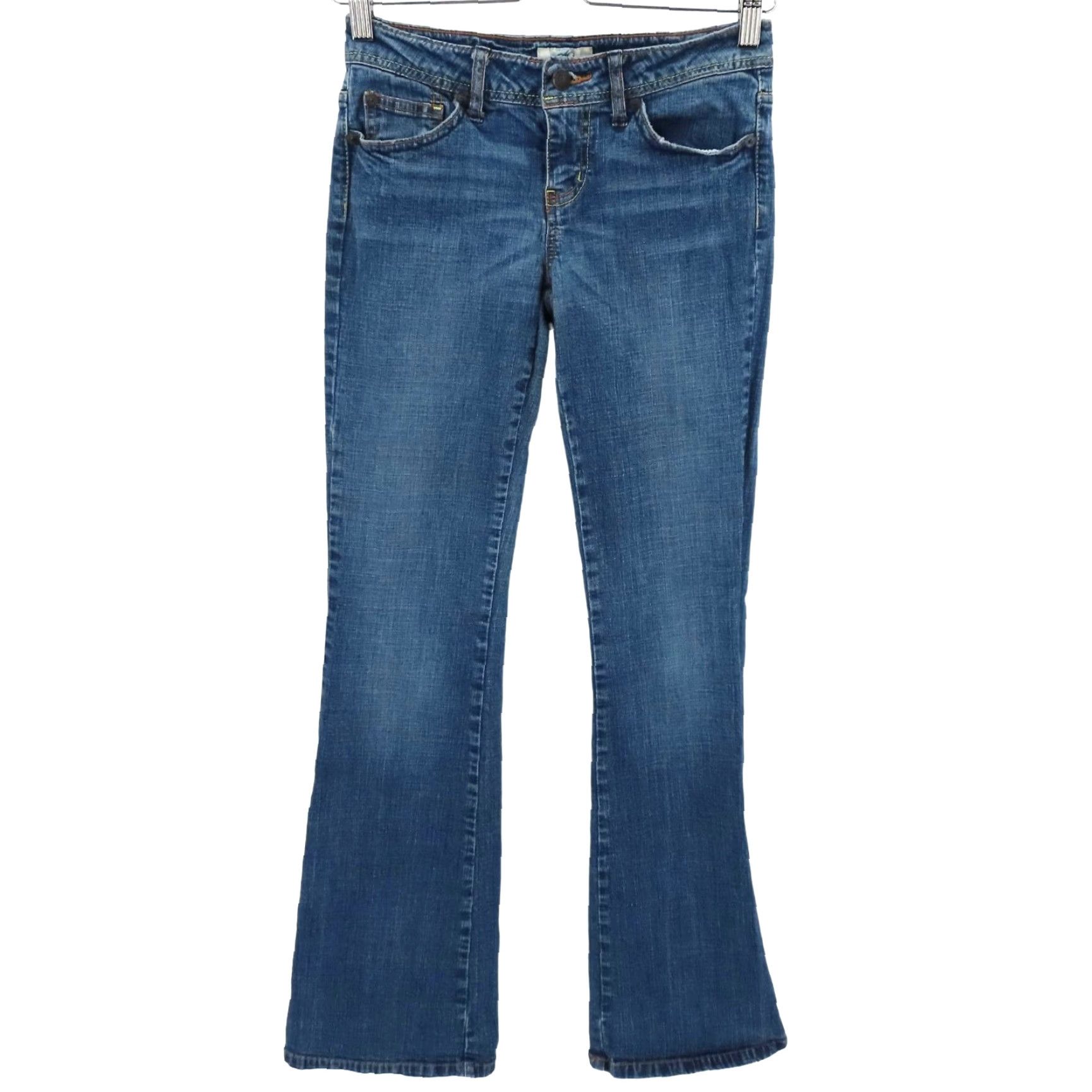 Vintage SO Juniors Jeans 1 Average Low Rise Medium Blue Wash Denim Cotton Blend 5-Pocket Bootcut Womens Jeans Size 25" / US 0 / IT 36 - 2 Thumbnail