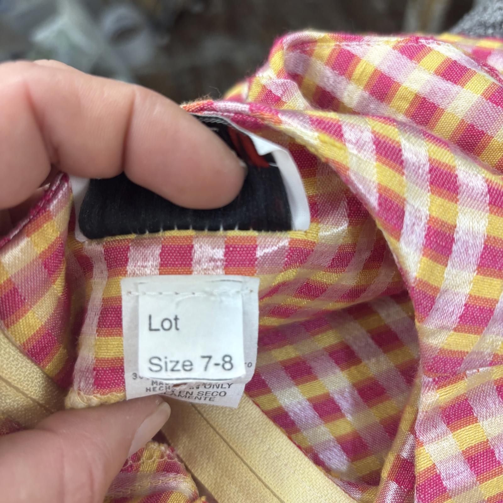 Other Vtg 90s keyhole yellow orange pink plaid mini dress Size M / US 6-8 / IT 42-44 - 10 Thumbnail
