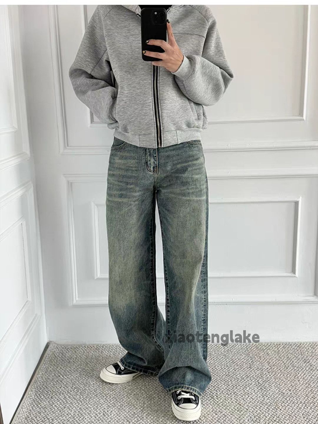 Jean xtl vintage washed faded loose baggy hiphop cargo jeans Size US 34 / EU 50 - 1 Thumbnail