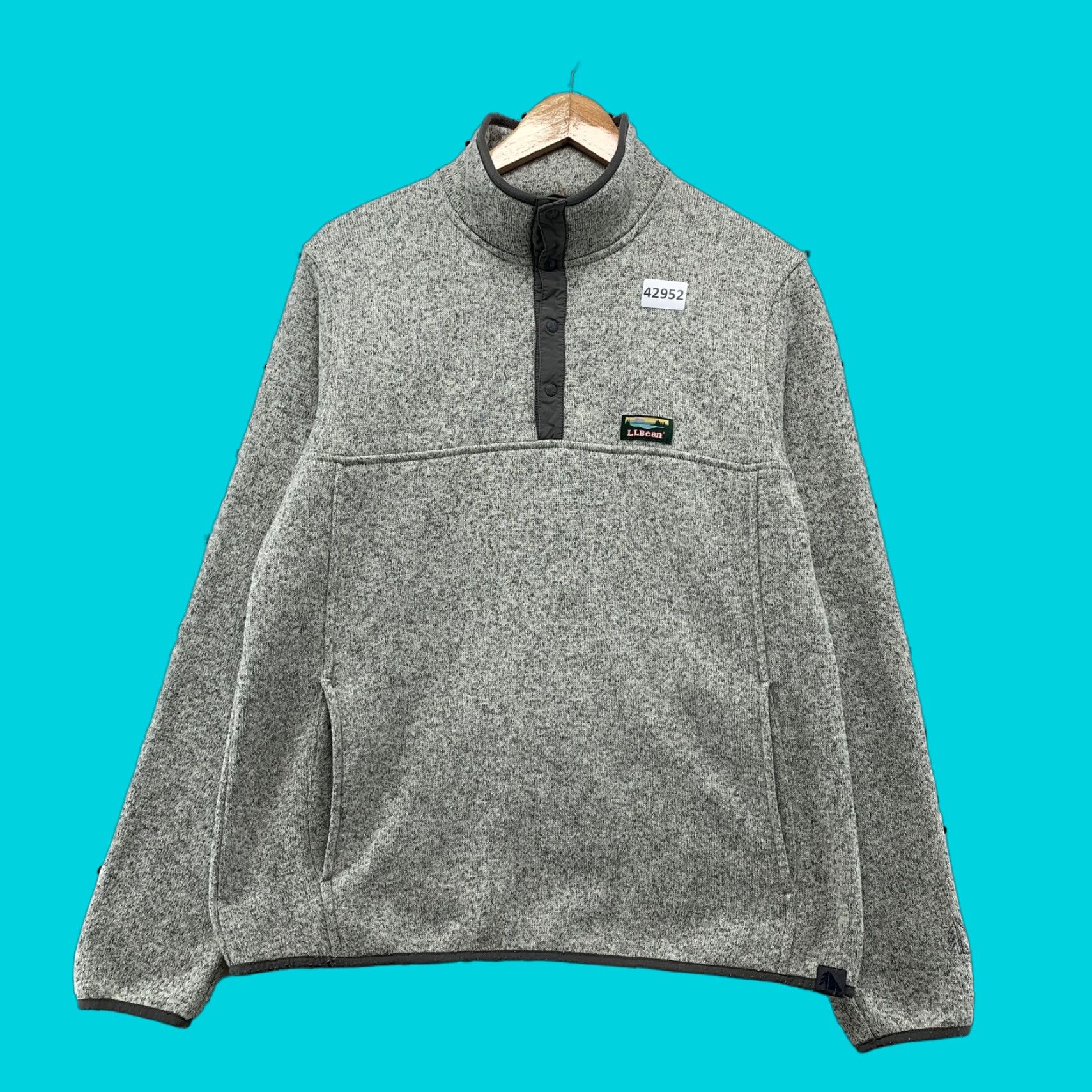 Vintage L.L.Bean 1/4 Snap Fleece Sweater Mens Medium Gray Casual Pullover Size US M / EU 48-50 / 2 - 1 Thumbnail