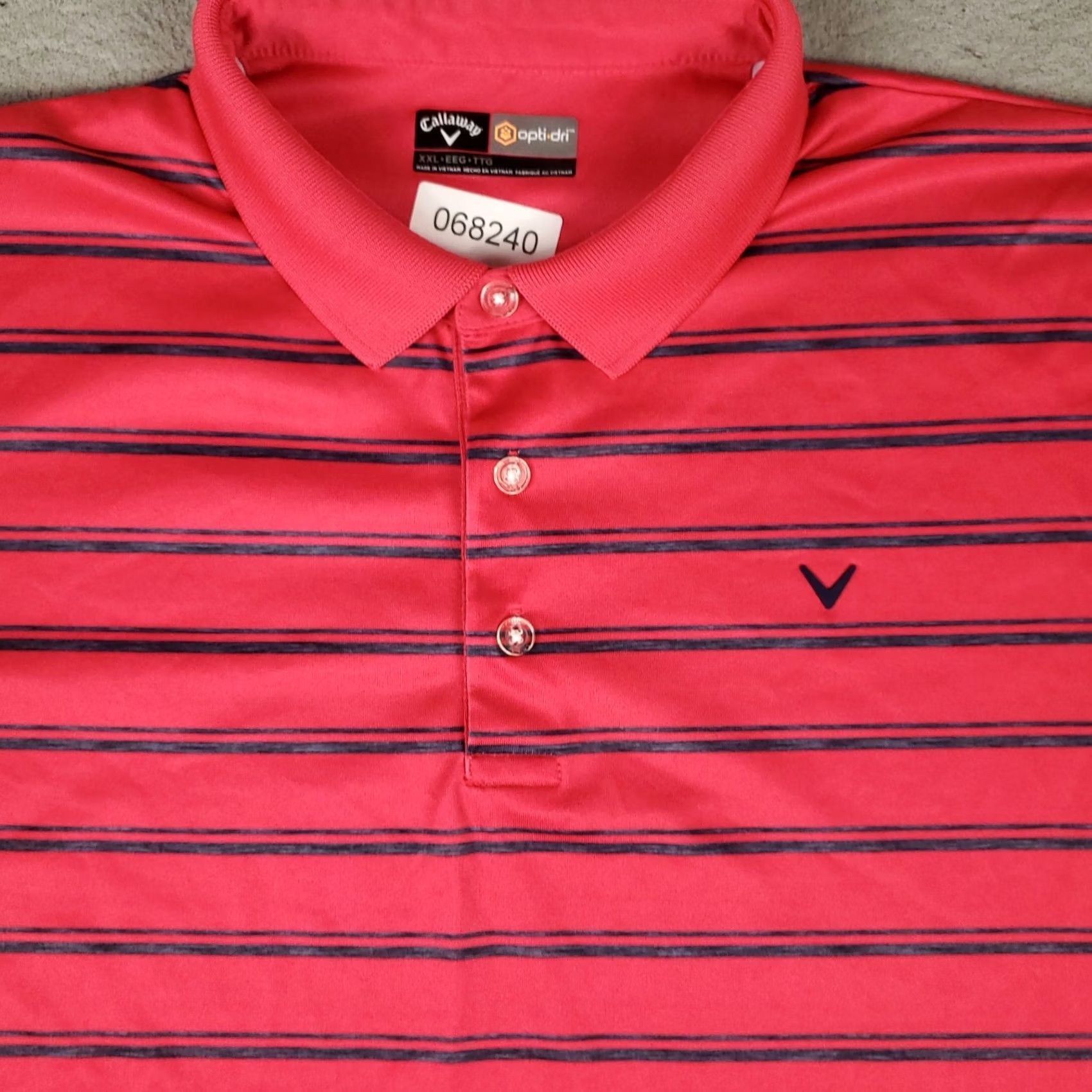 Callaway Callaway Polo Shirt Mens 2XL Pink Striped Opti Dri Fit Golf Short Sleeve Shirt Polo Mens 2XL Pink Striped Size US XXL / EU 58 / 5 - 2 Thumbnail