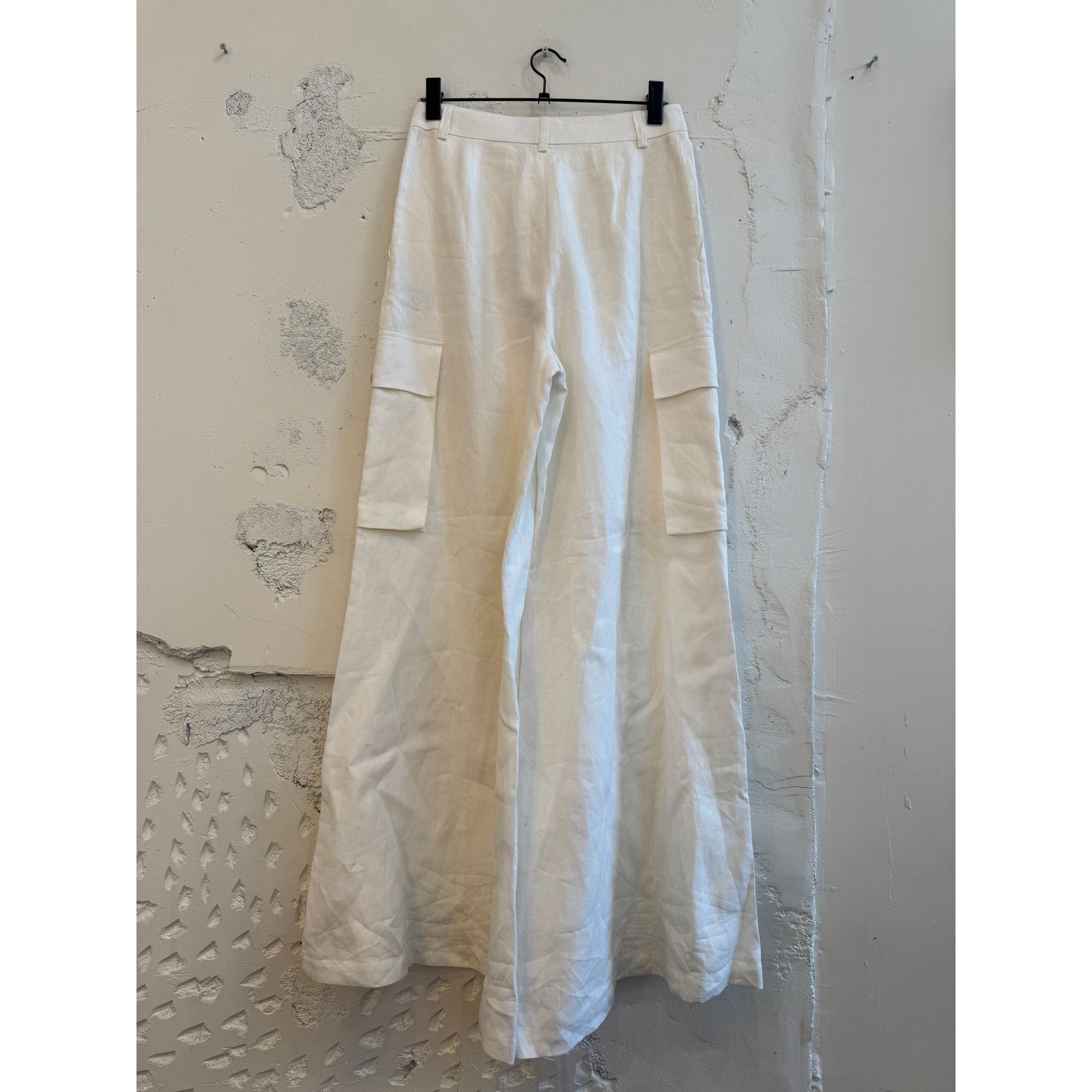 Ralph Lauren Purple Label $1.9k Ralph Lauren Purple Label Wide Leg Linen Cargo Pants Size 27" / US 4 / IT 40 - 2 Thumbnail