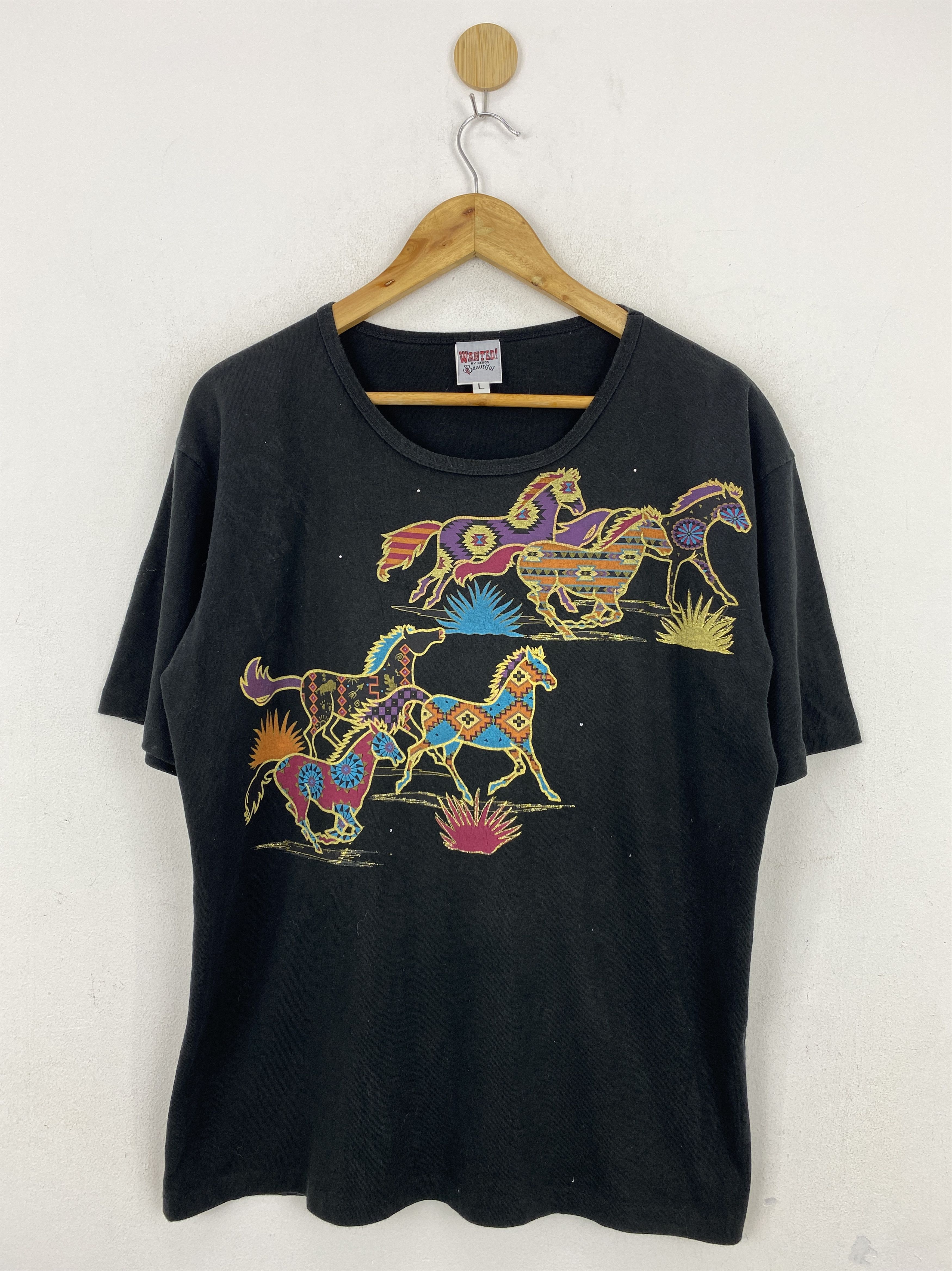 Other Vintage 90s Single Stitch Horses Graphic Tee TA0544 Size US L / EU 52-54 / 3 - 2 Thumbnail