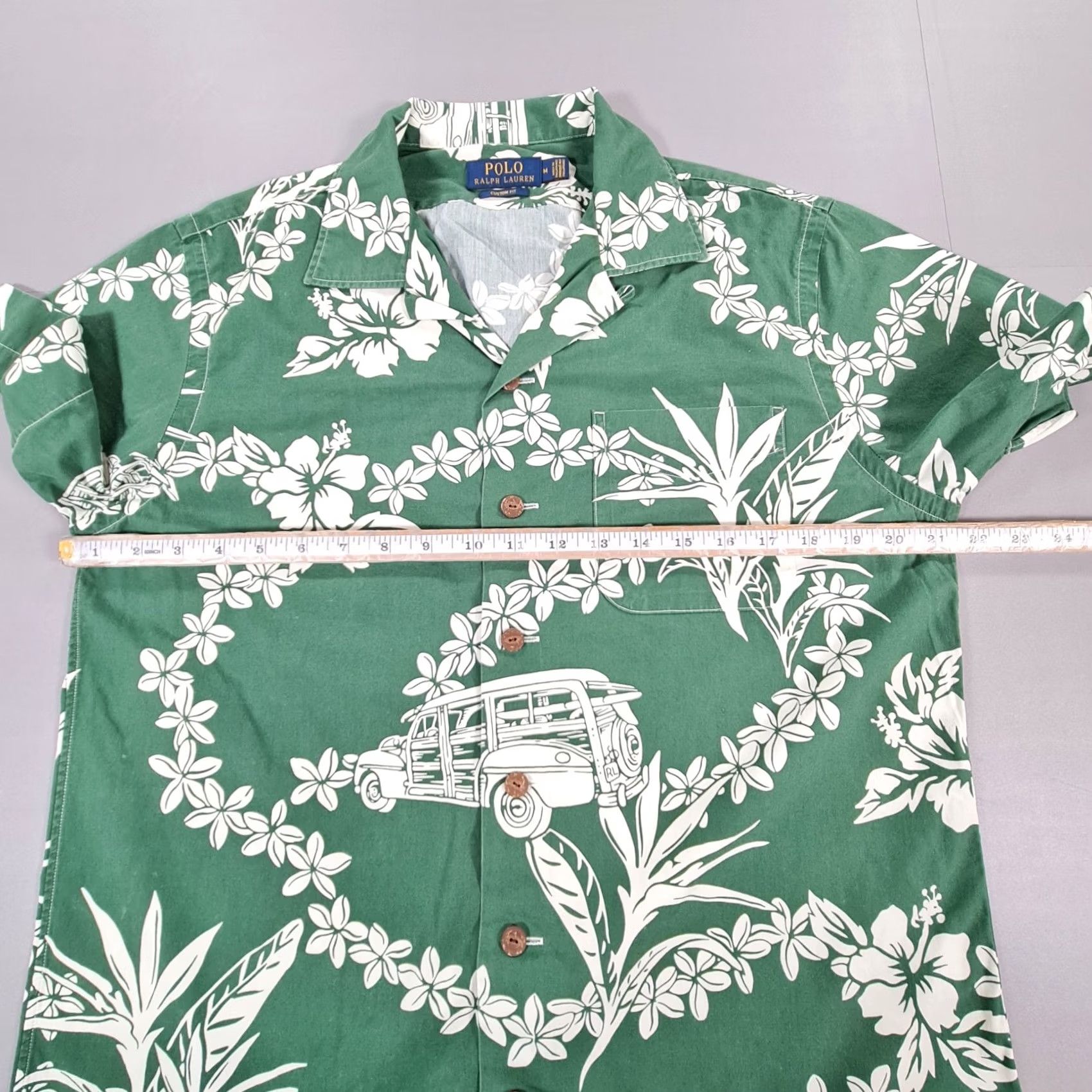 Polo Ralph Lauren Polo Ralph Lauren Shirt Green Medium Hawaiian Summer Floral Mens Spread Collar Size US M / EU 48-50 / 2 - 5 Thumbnail