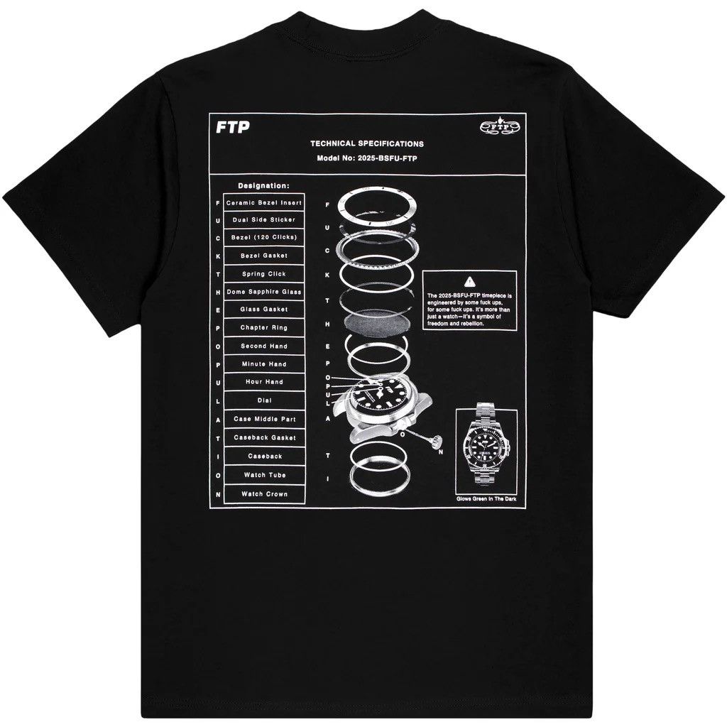 Fuck The Population FTP DS Black Technical Specs Tee Size US XXL / EU 58 / 5 - 1 Thumbnail