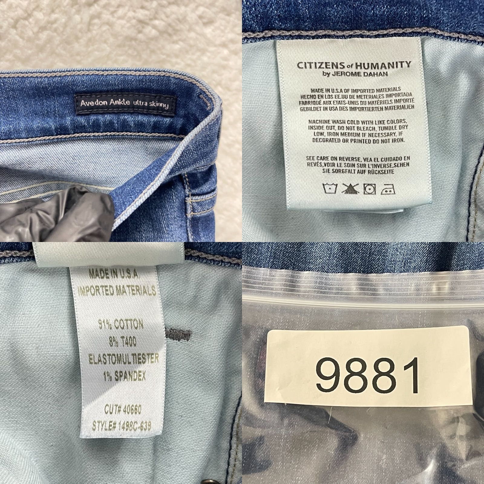 Citizens Of Humanity Citizens of Humanity Avedon Ankle Ultra Skinny Jeans Womens Size 28 Blue Denim Jeans Size 28" / US 6 / IT 42 - 10 Thumbnail