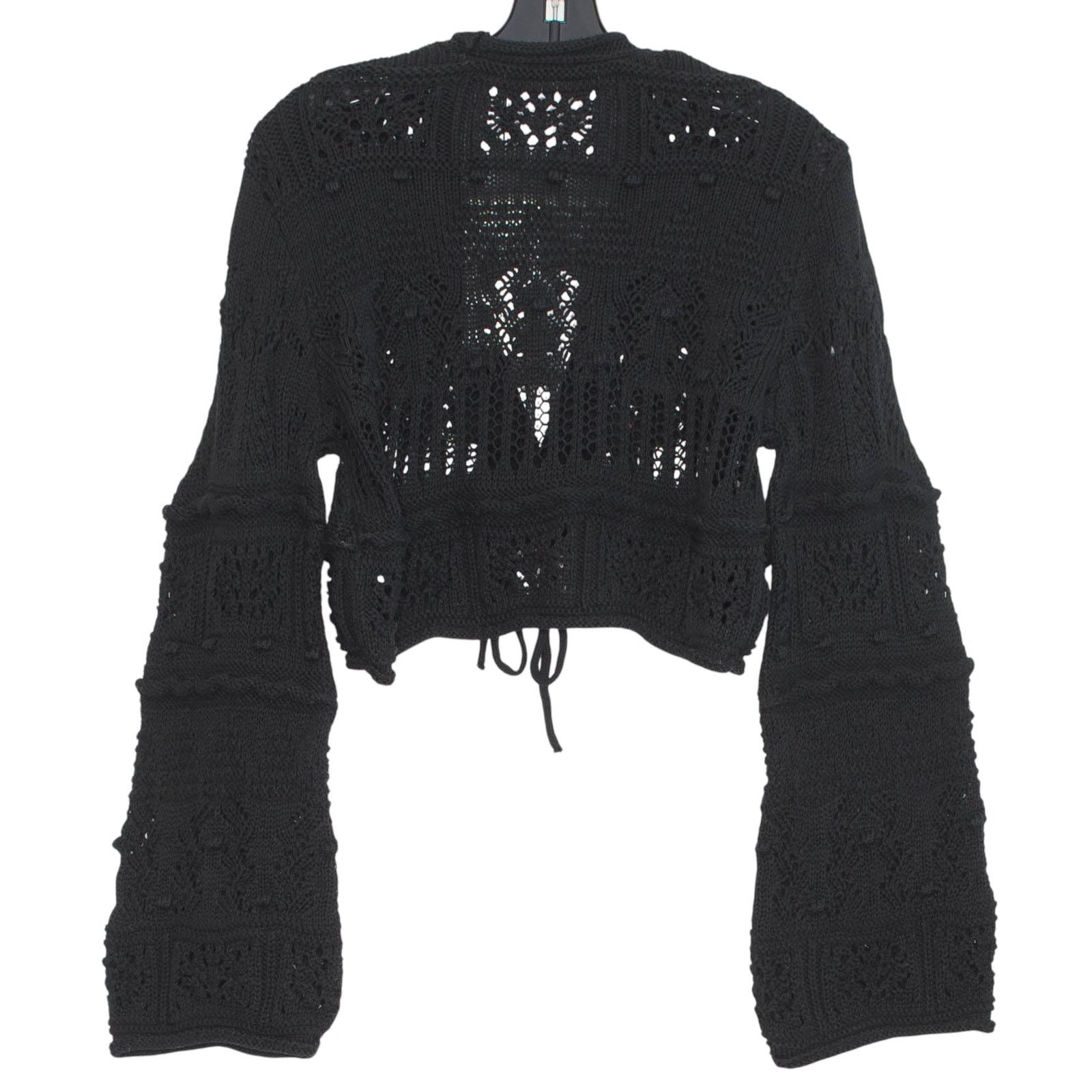 Zara Zara Cardigan Cropped Crochet Y2K Whimsigoth Black Large Size L / US 10 / IT 46 - 2 Thumbnail