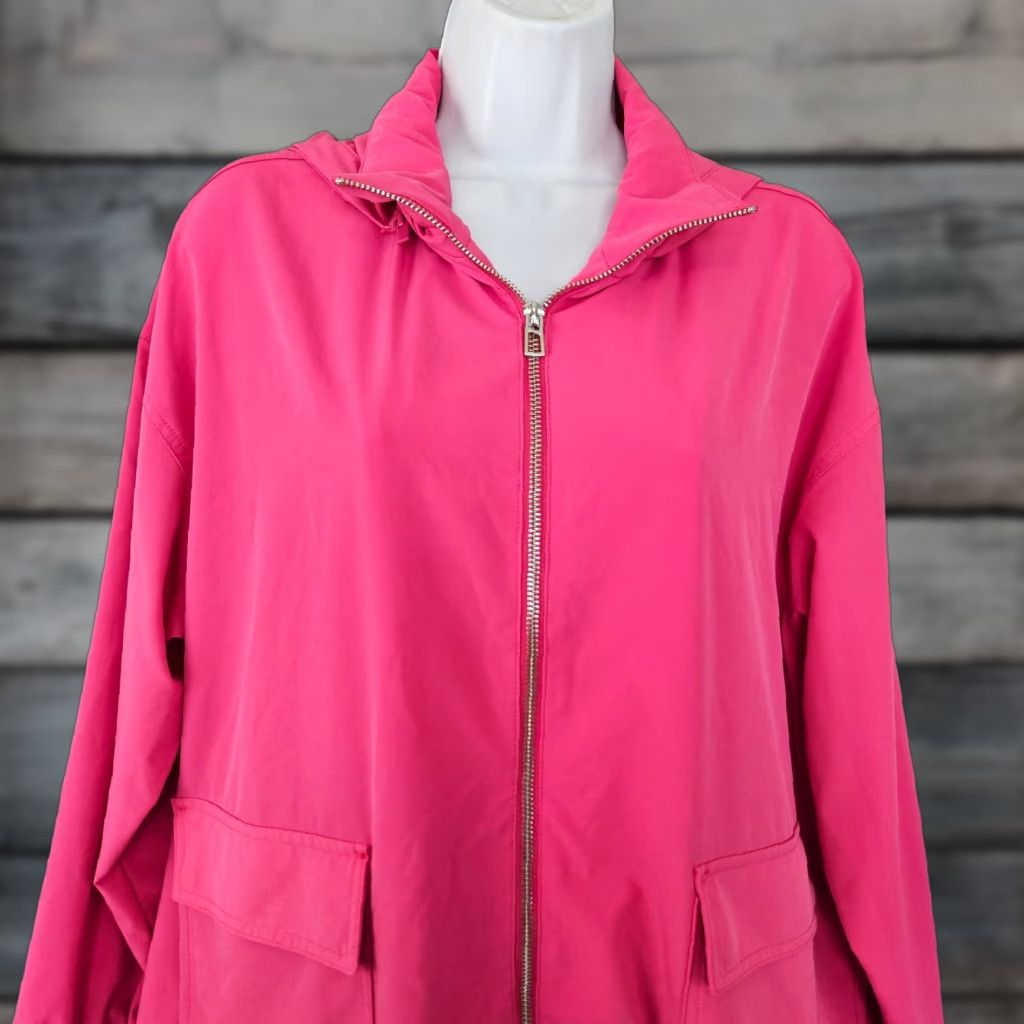 Vintage Chicos Womens Jacket Sz 12 Solid Pink Removable Hood Womens Size XL / US 12-14 / IT 48-50 - 1 Thumbnail